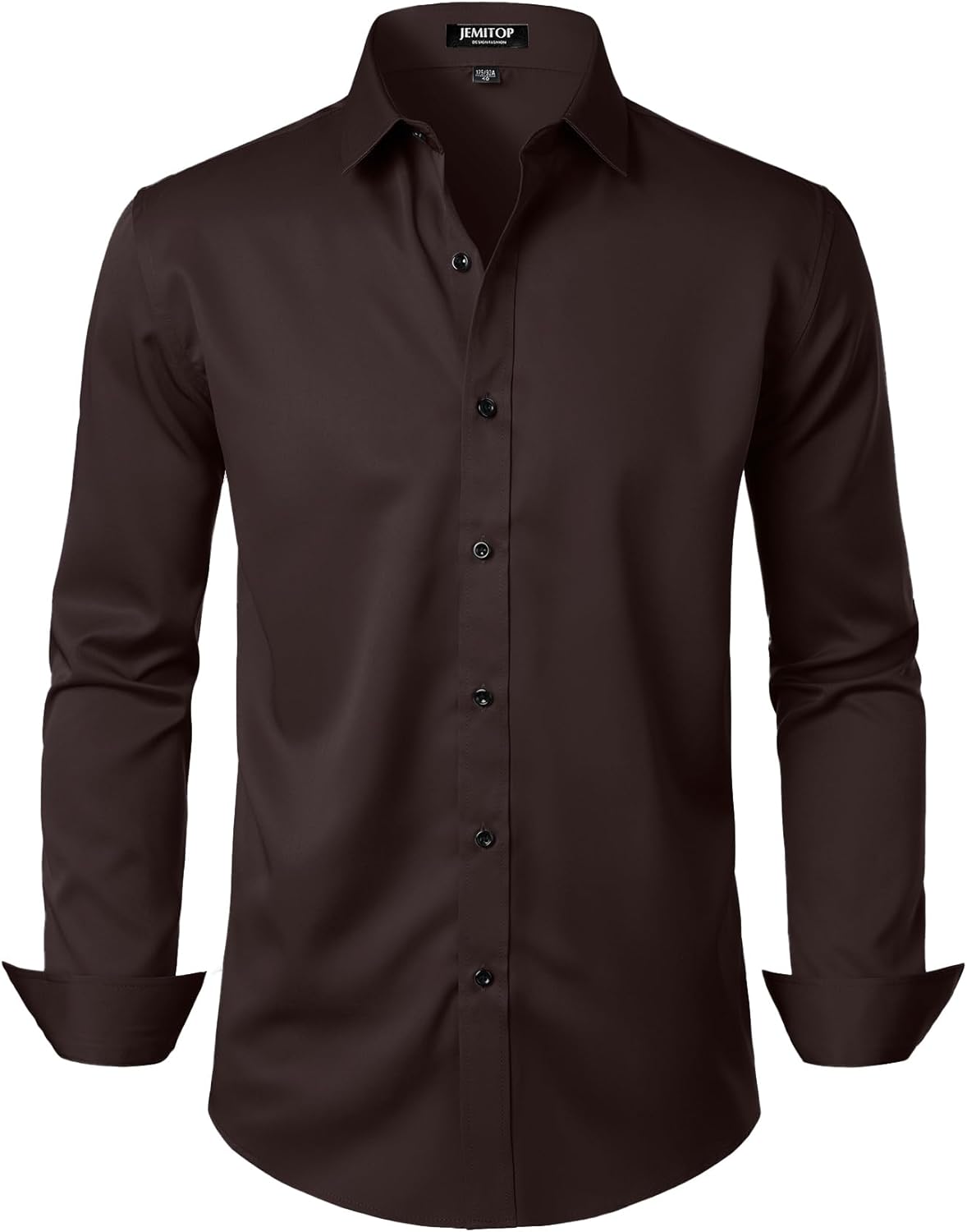 JEMITOP Men's Stretch Wrinkle Free Dress Shirts Formal Prom Wedding Long Sleeve Button Down Shirts