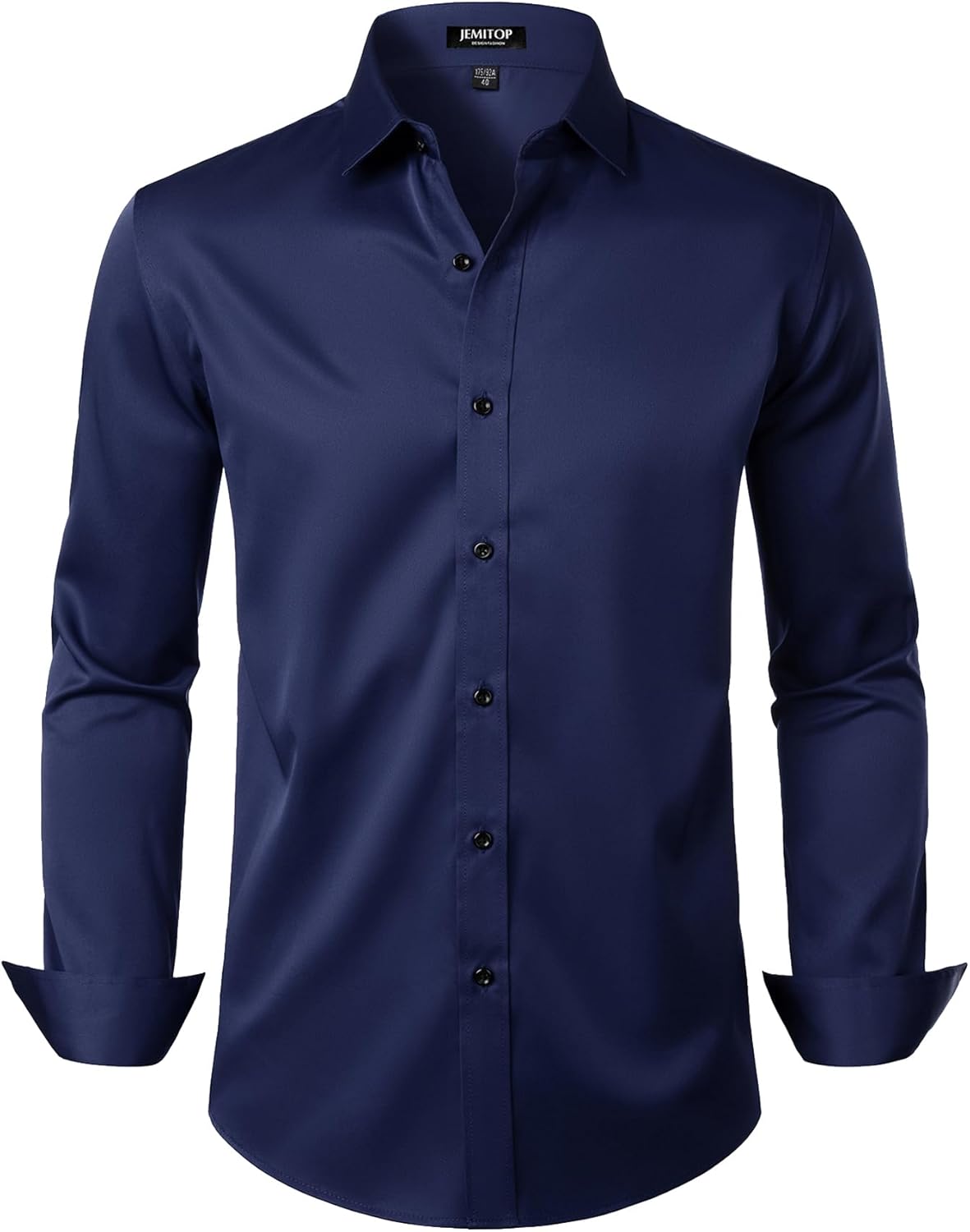 JEMITOP Men's Stretch Wrinkle Free Dress Shirts Formal Prom Wedding Long Sleeve Button Down Shirts