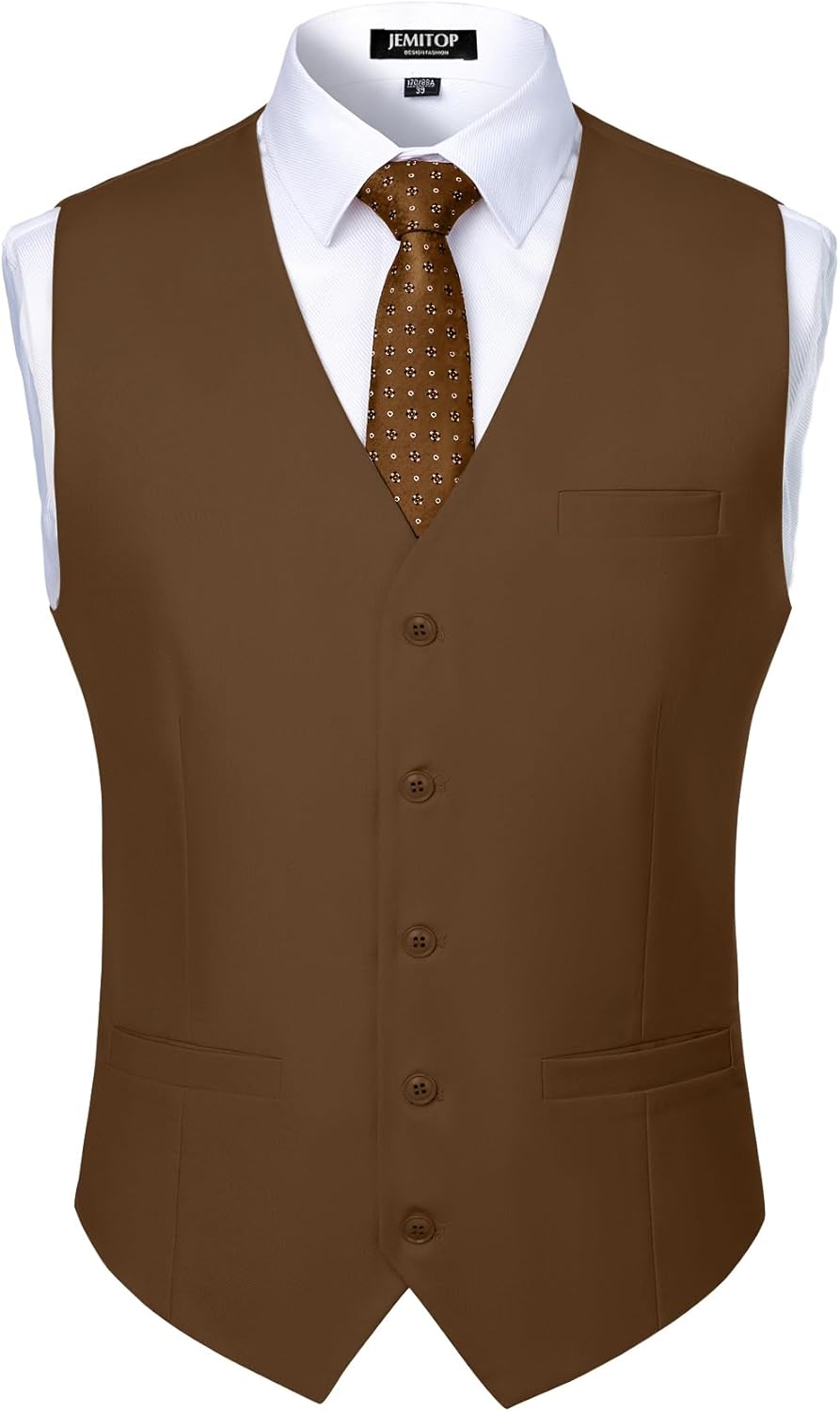 JEMITOP Men's Classic Slim Fit Dress Vest Formal Wedding Prom Tuxedo Suit Vest with Pocket