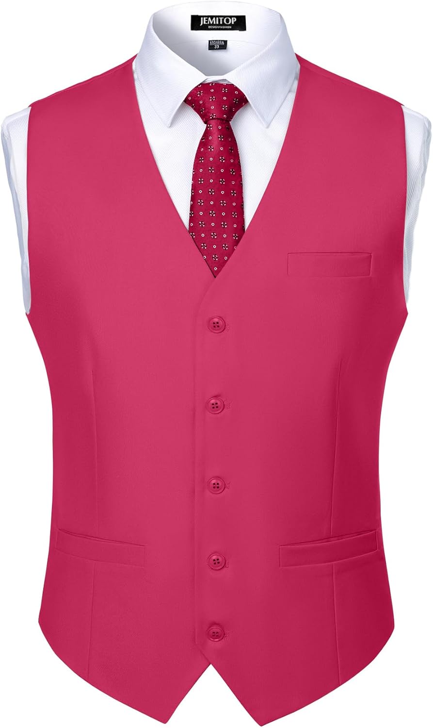 JEMITOP Men's Classic Slim Fit Dress Vest Formal Wedding Prom Tuxedo Suit Vest with Pocket