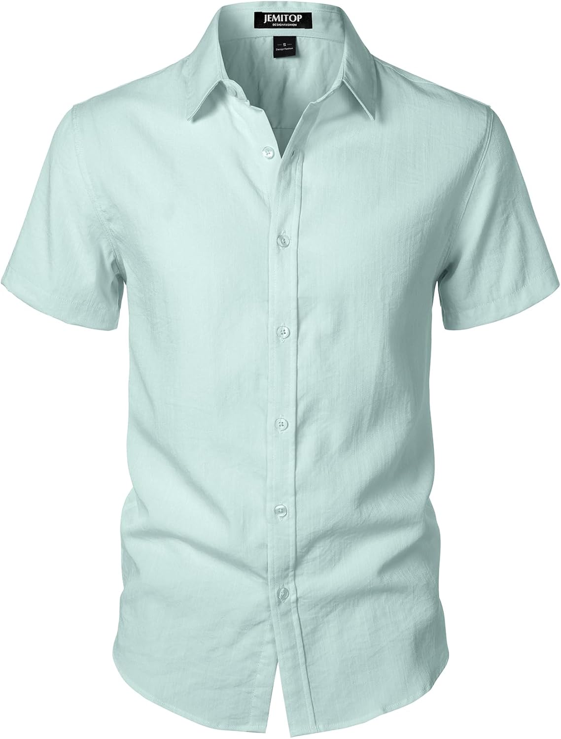 JEMITOP Men's Stretch Textured Short Sleeve Button Down Shirts Summer Casual Beach Wedding Vacation Shirt