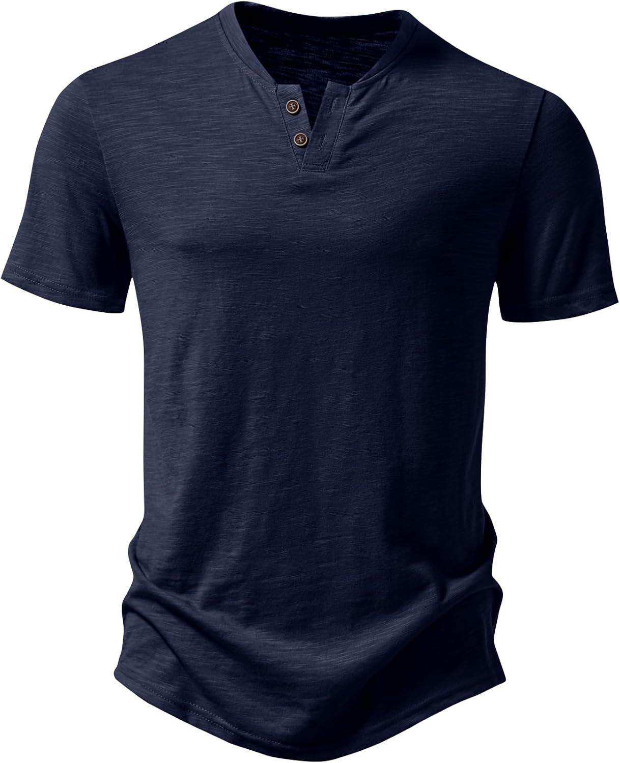 JEMITOP Men's Stretchy Short Sleeve Henley T-Shirt Casual Cotton 2 Buttons Notch Neck Tee Shirts