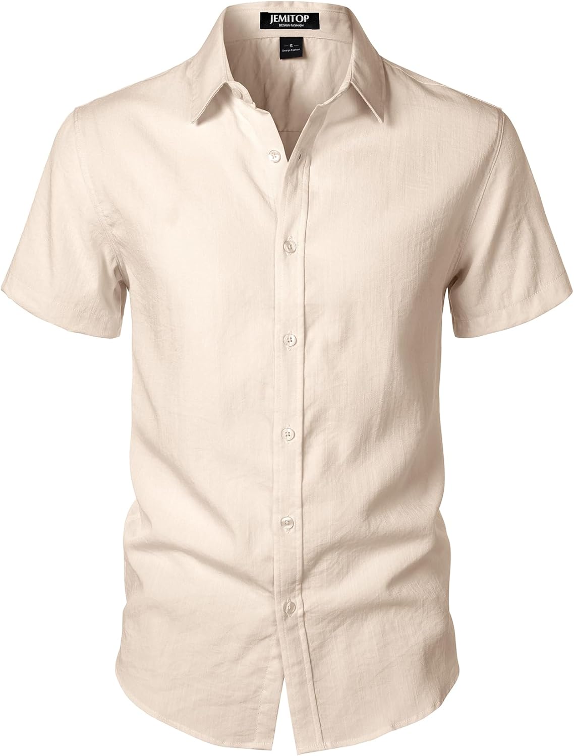 JEMITOP Men's Stretch Textured Short Sleeve Button Down Shirts Summer Casual Beach Wedding Vacation Shirt