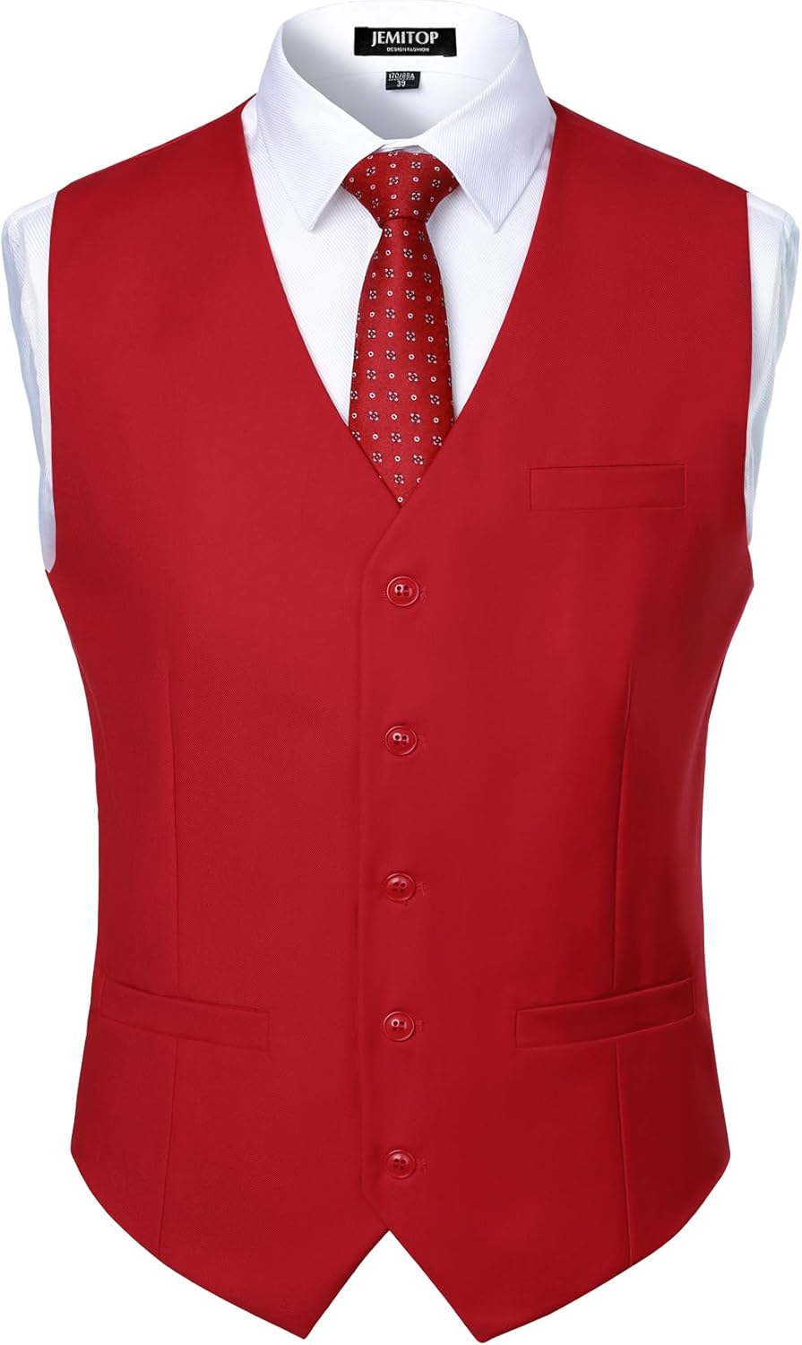 JEMITOP Men's Classic Slim Fit Dress Vest Formal Wedding Prom Tuxedo Suit Vest with Pocket