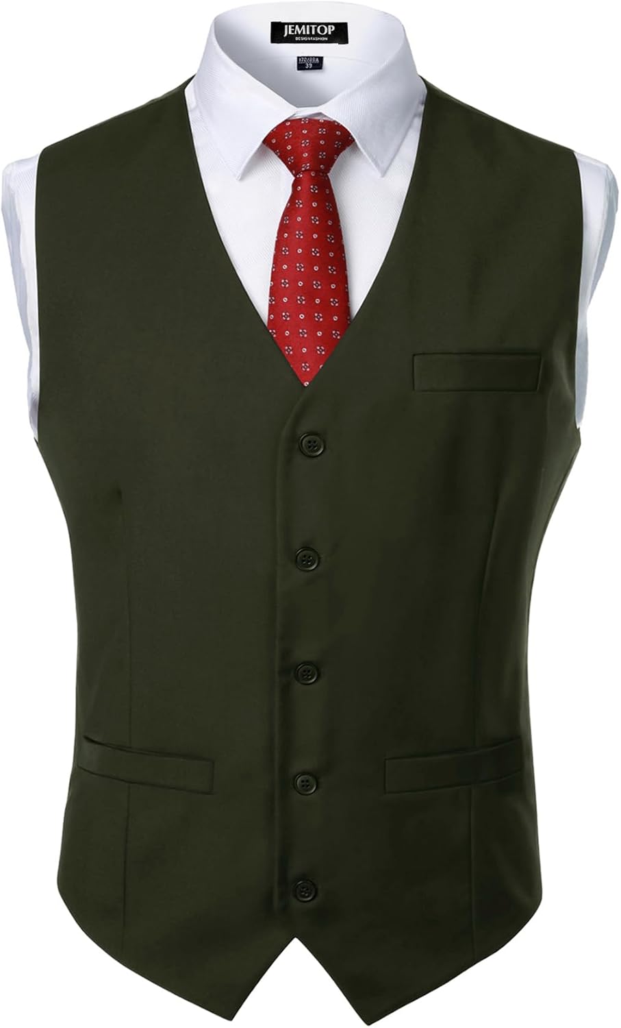JEMITOP Men's Classic Slim Fit Dress Vest Formal Wedding Prom Tuxedo Suit Vest with Pocket