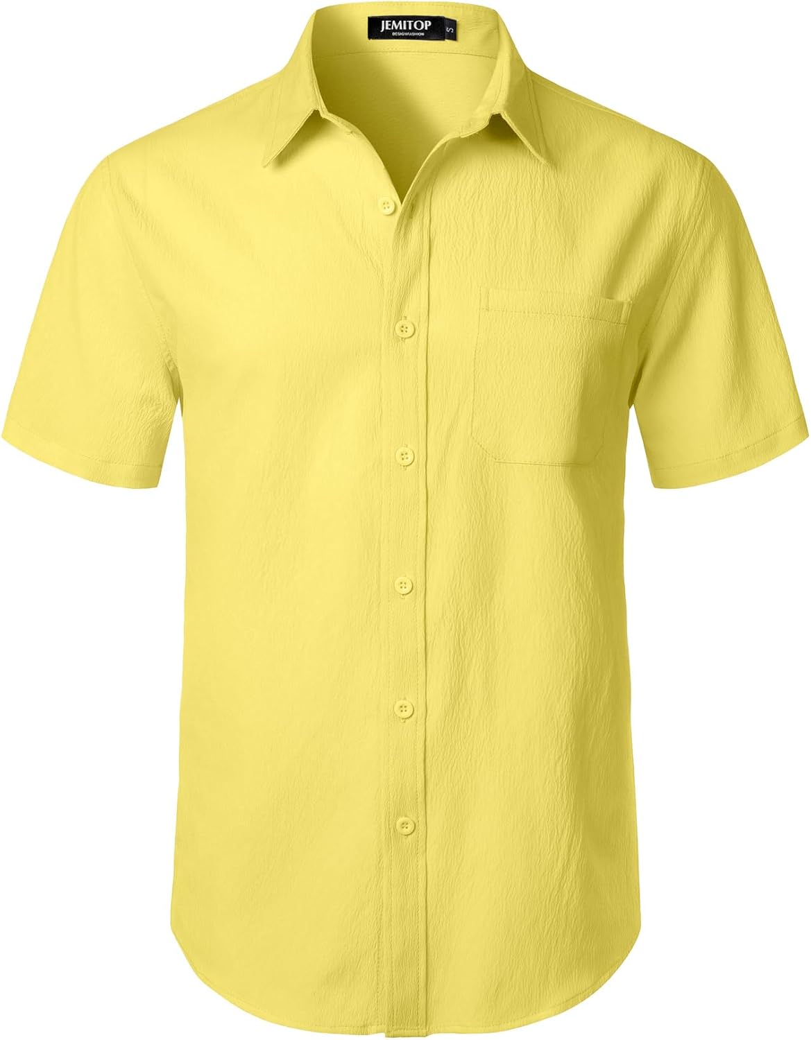JEMITOP Men's Stretch Wrinkle Free Short Sleeve Texture Shirt Lightweight Summer Button Down Shirts for Beach Vacation