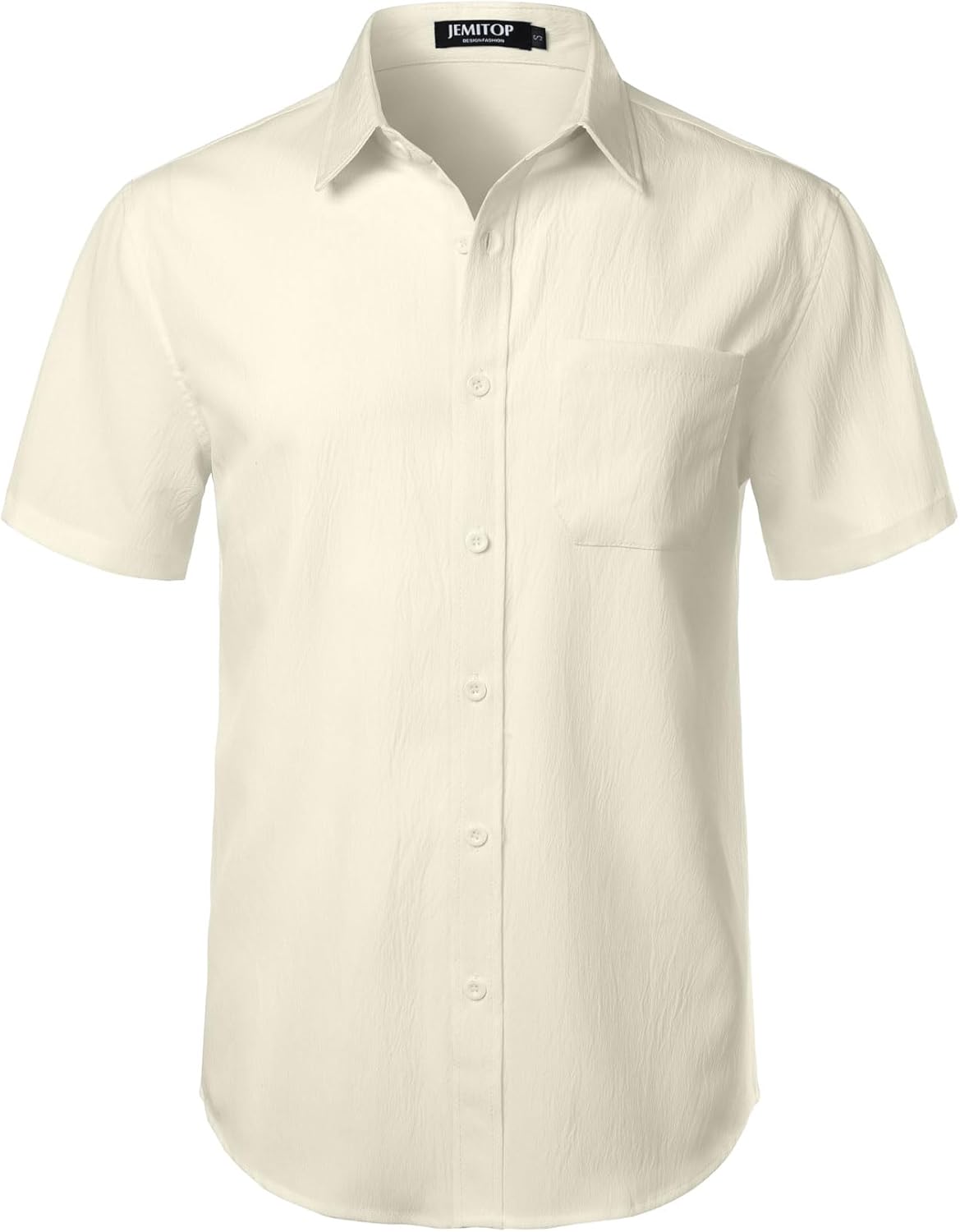 JEMITOP Men's Stretch Wrinkle Free Short Sleeve Texture Shirt Lightweight Summer Button Down Shirts for Beach Vacation