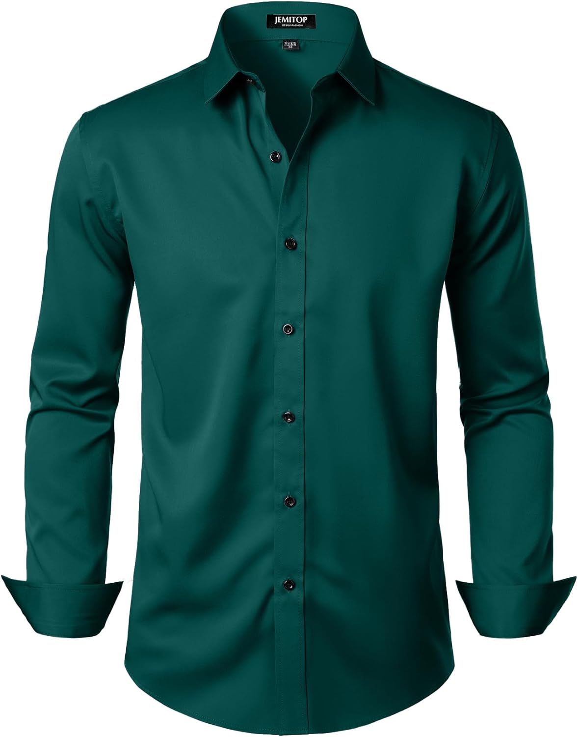JEMITOP Men's Stretch Wrinkle Free Dress Shirts Formal Prom Wedding Long Sleeve Button Down Shirts