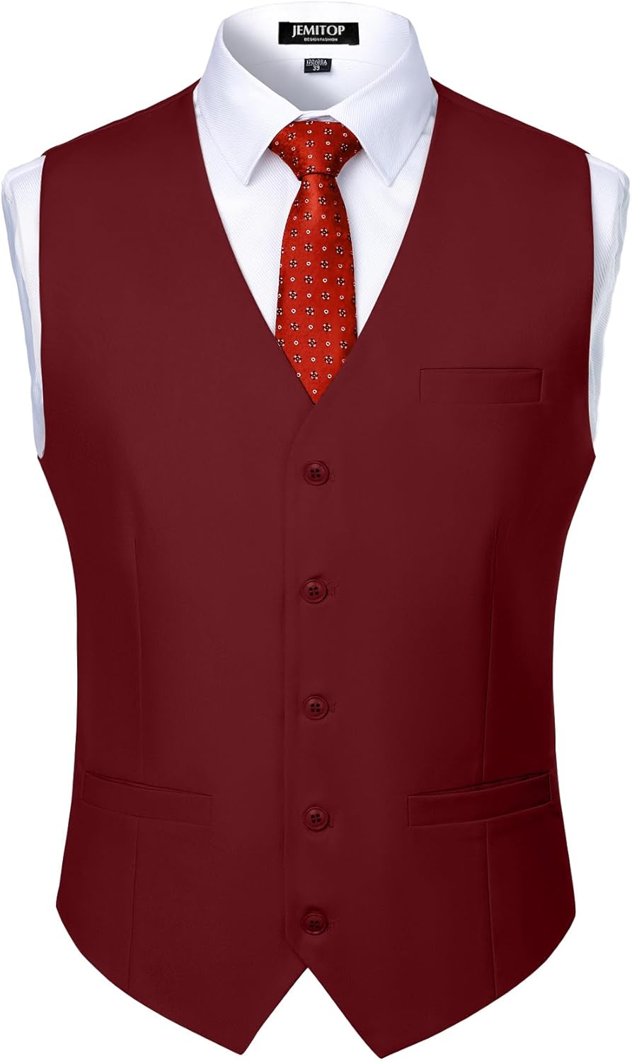 JEMITOP Men's Classic Slim Fit Dress Vest Formal Wedding Prom Tuxedo Suit Vest with Pocket