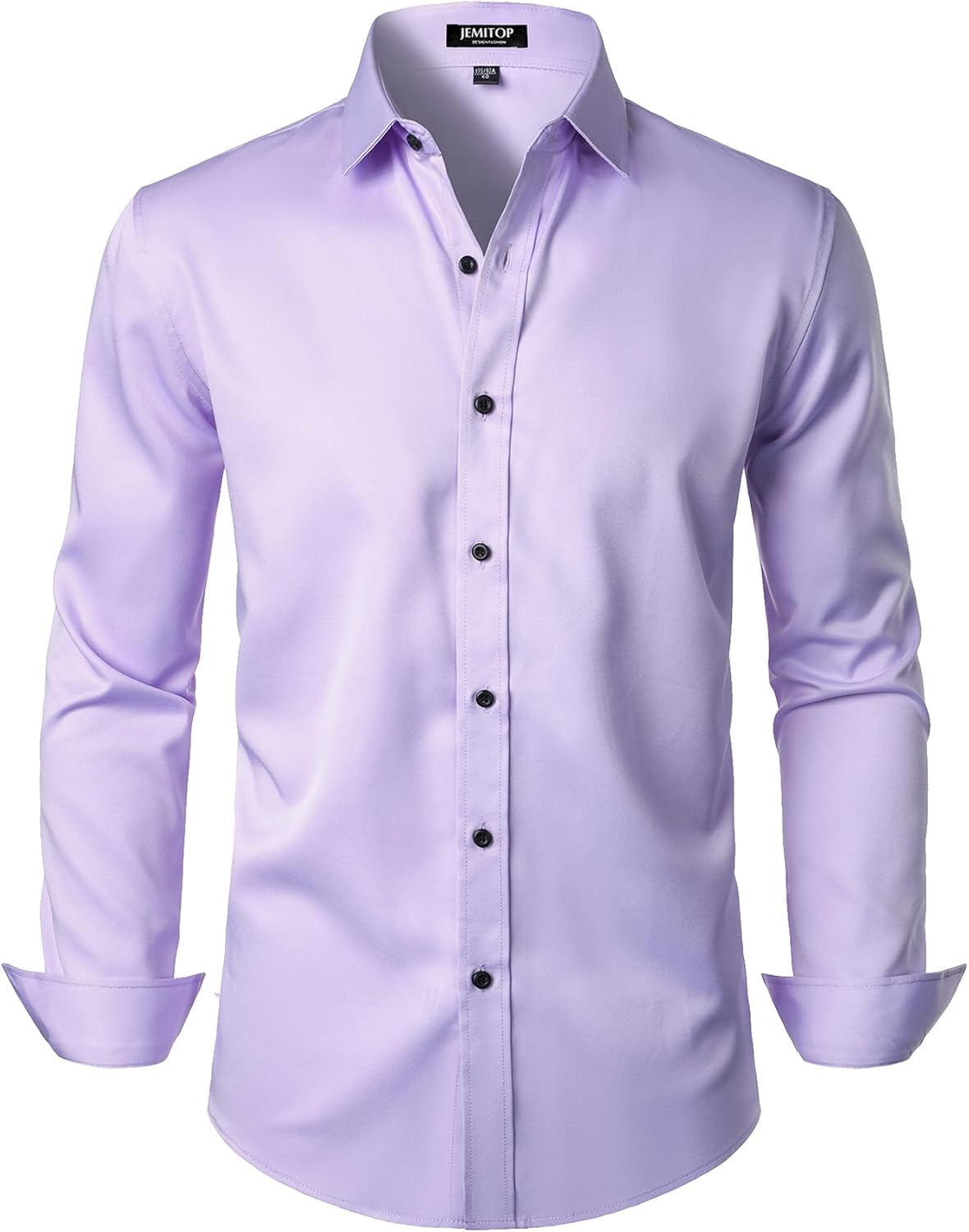 JEMITOP Men's Stretch Wrinkle Free Dress Shirts Formal Prom Wedding Long Sleeve Button Down Shirts