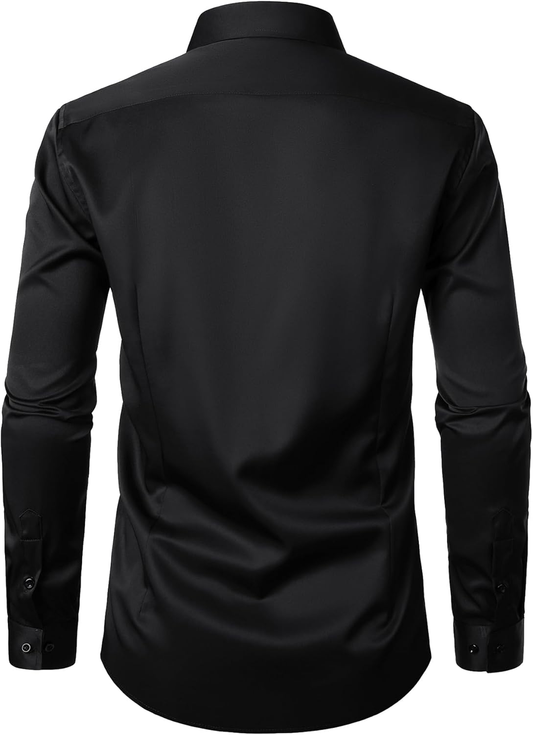 JEMITOP Men's Stretch Wrinkle Free Dress Shirts Formal Prom Wedding Long Sleeve Button Down Shirts