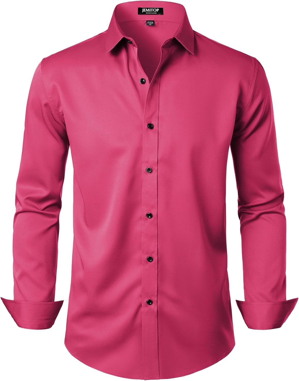 JEMITOP Men's Stretch Wrinkle Free Dress Shirts Formal Prom Wedding Long Sleeve Button Down Shirts