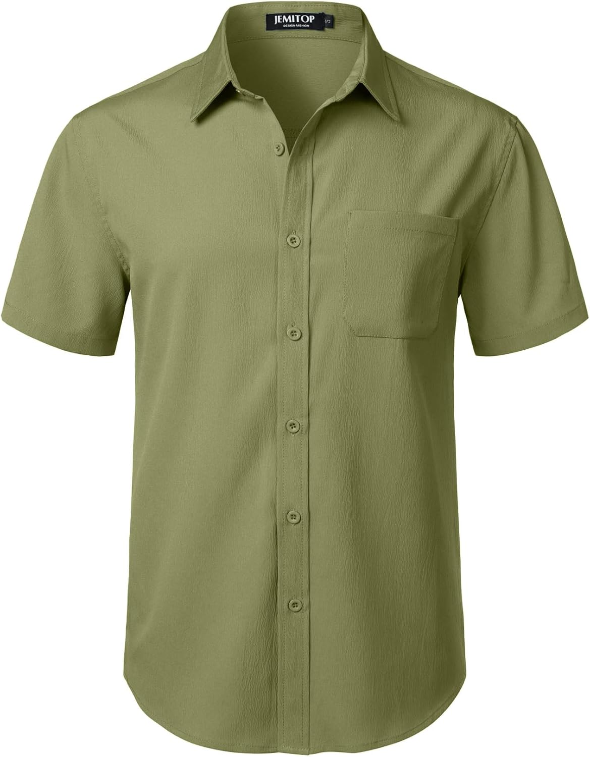 JEMITOP Men's Stretch Wrinkle Free Short Sleeve Texture Shirt Lightweight Summer Button Down Shirts for Beach Vacation