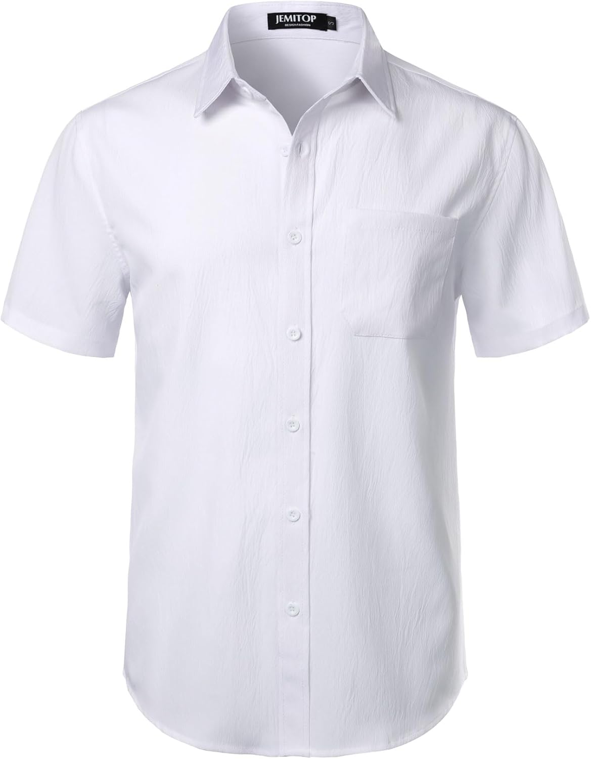 JEMITOP Men's Stretch Wrinkle Free Short Sleeve Texture Shirt Lightweight Summer Button Down Shirts for Beach Vacation