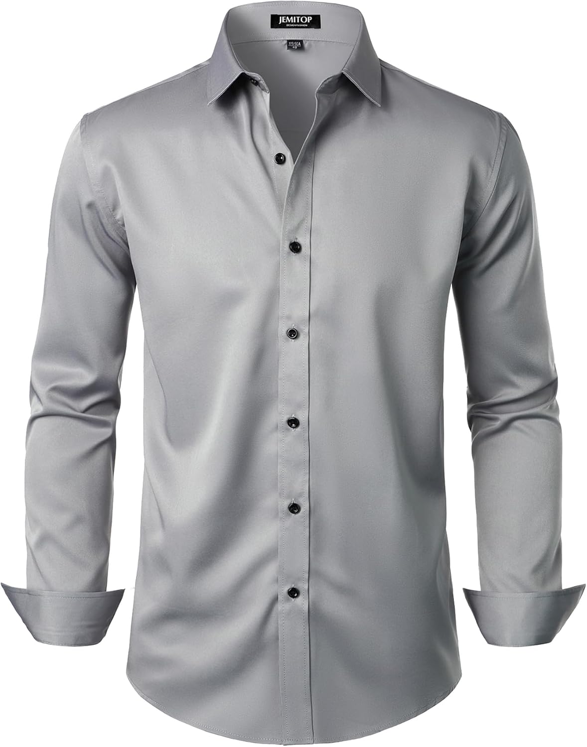 JEMITOP Men's Stretch Wrinkle Free Dress Shirts Formal Prom Wedding Long Sleeve Button Down Shirts