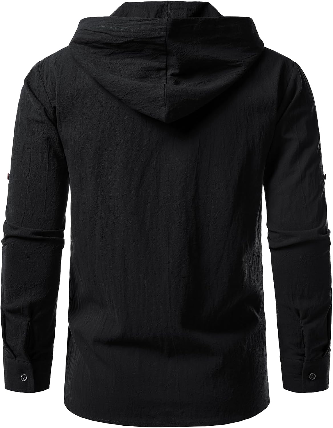 JEMITOP Men's Pure Cotton Retro Style Lace Up Hooded Shirts for Renaissance Pirate Viking Medieval Costume