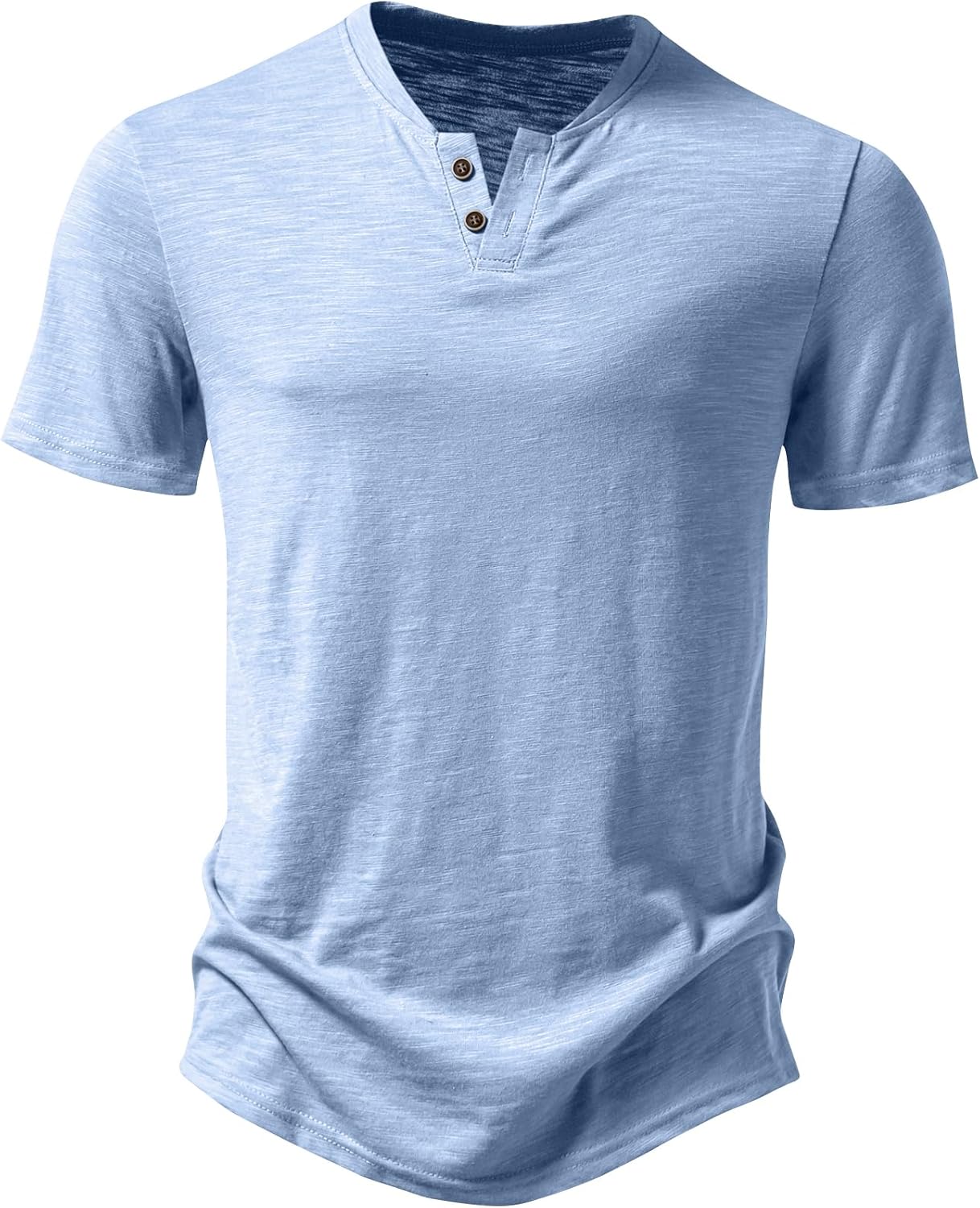 JEMITOP Men's Stretchy Short Sleeve Henley T-Shirt Casual Cotton 2 Buttons Notch Neck Tee Shirts