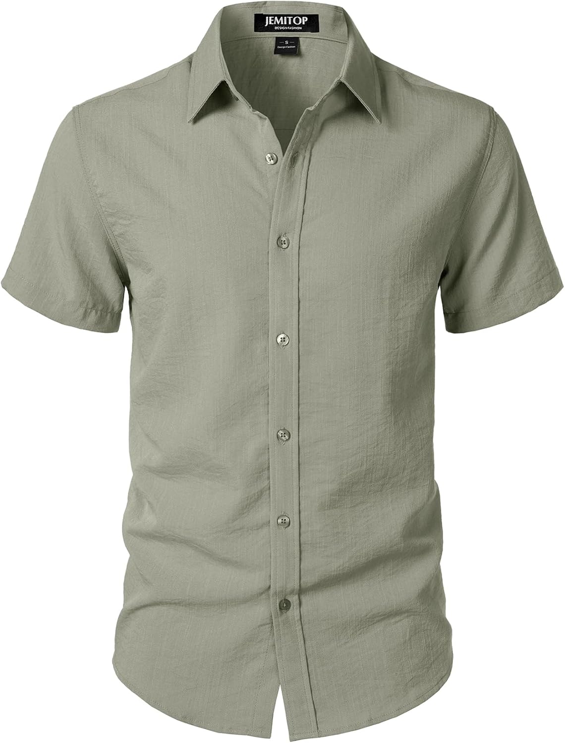 JEMITOP Men's Stretch Textured Short Sleeve Button Down Shirts Summer Casual Beach Wedding Vacation Shirt