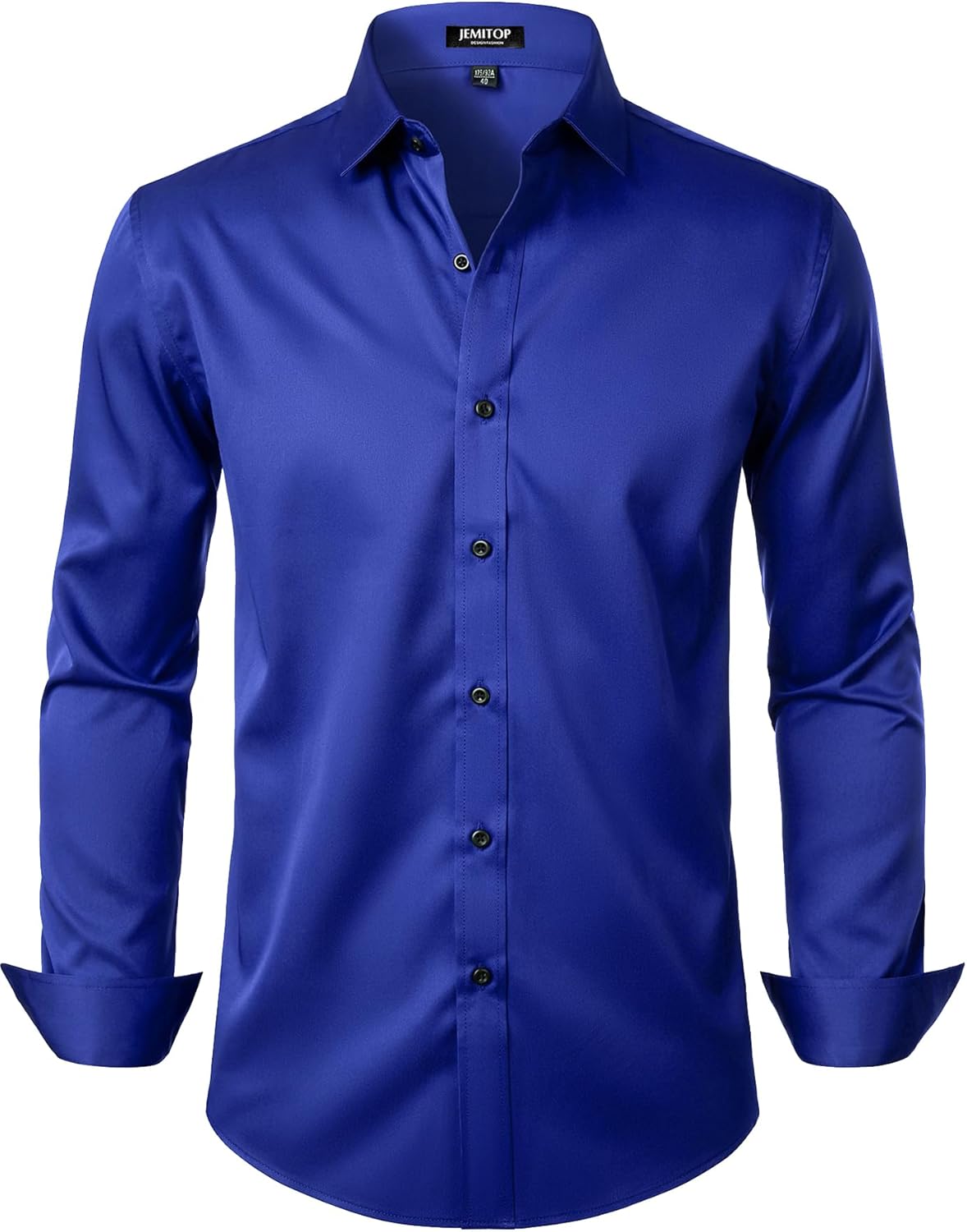 JEMITOP Men's Stretch Wrinkle Free Dress Shirts Formal Prom Wedding Long Sleeve Button Down Shirts
