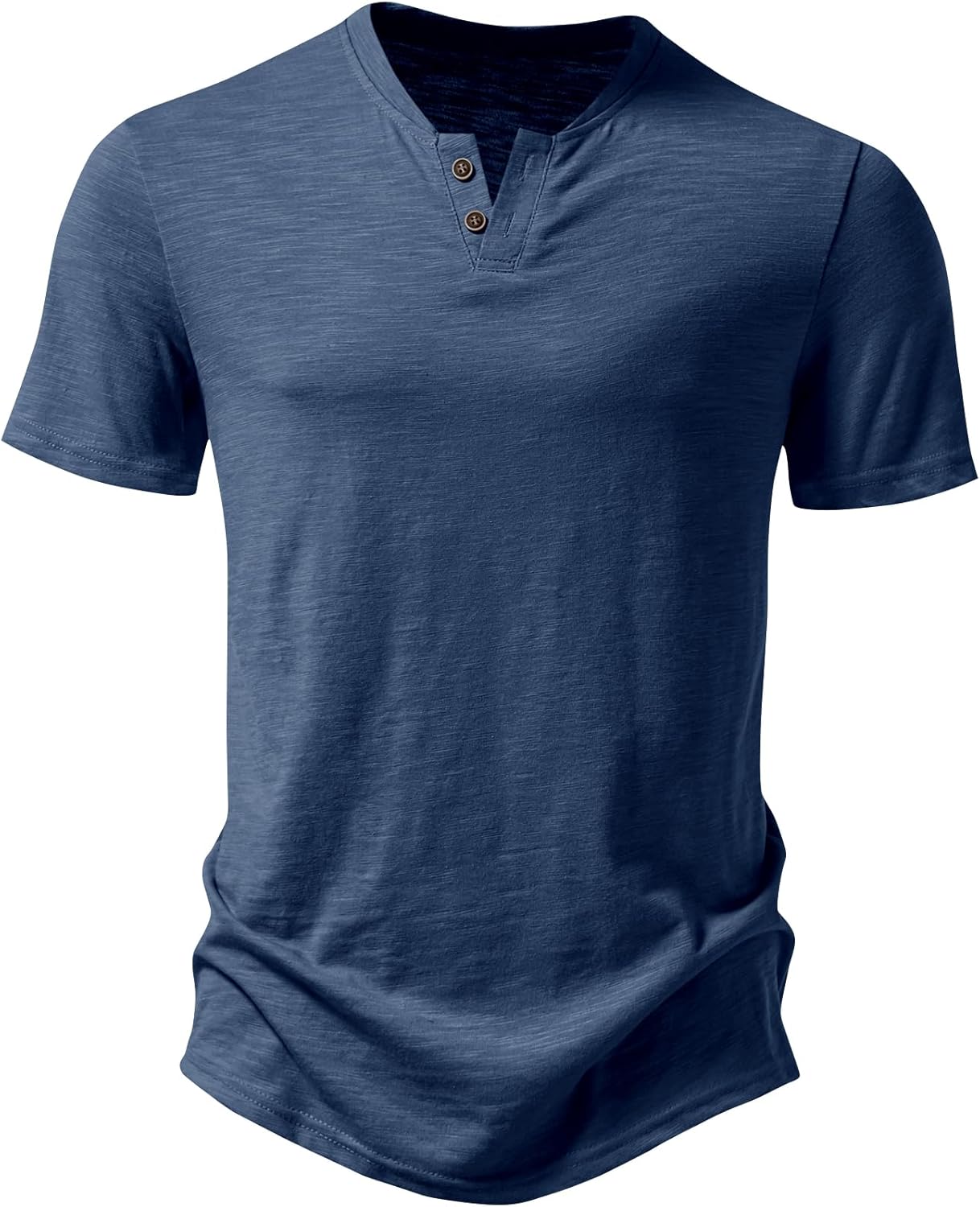JEMITOP Men's Stretchy Short Sleeve Henley T-Shirt Casual Cotton 2 Buttons Notch Neck Tee Shirts