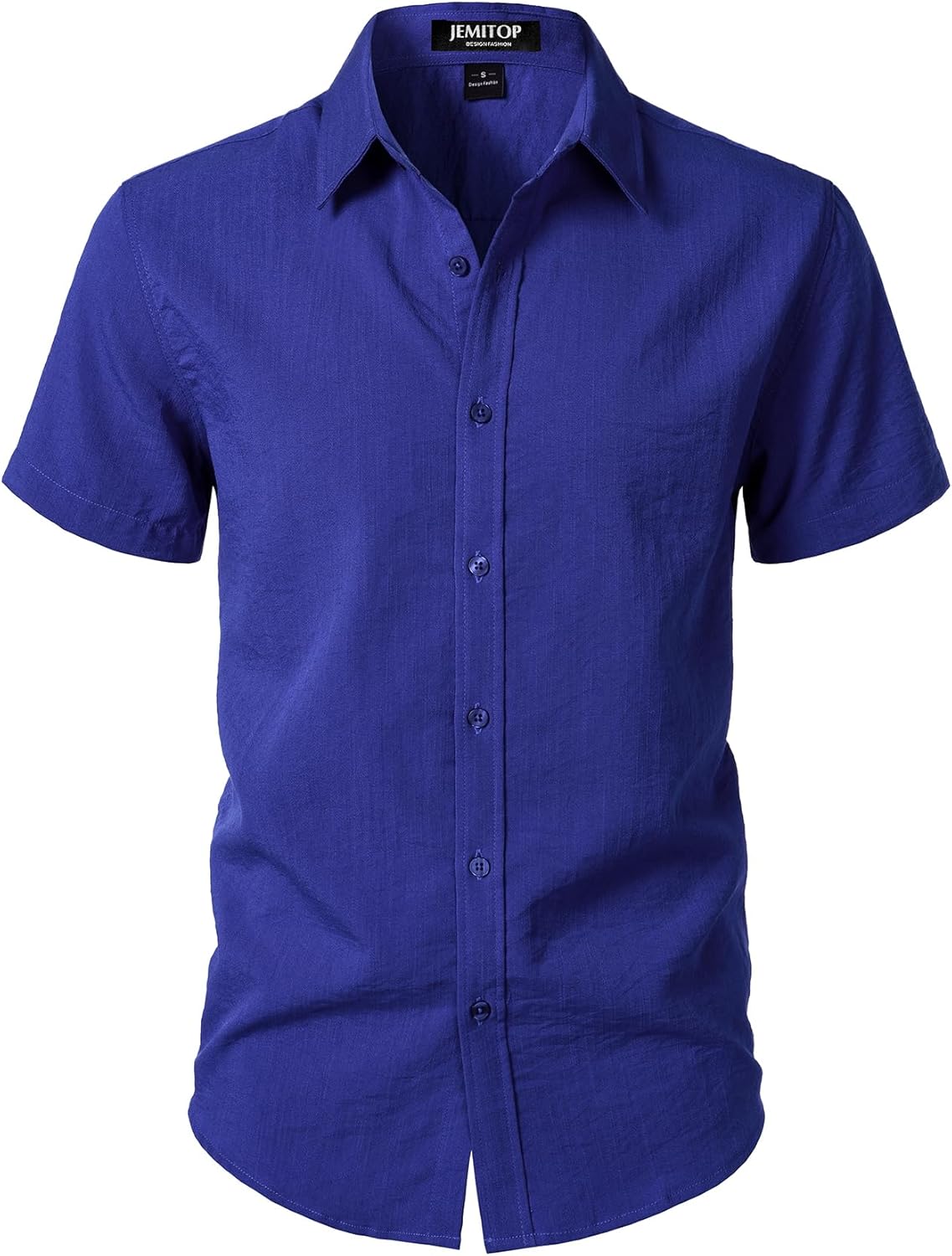 JEMITOP Men's Stretch Textured Short Sleeve Button Down Shirts Summer Casual Beach Wedding Vacation Shirt