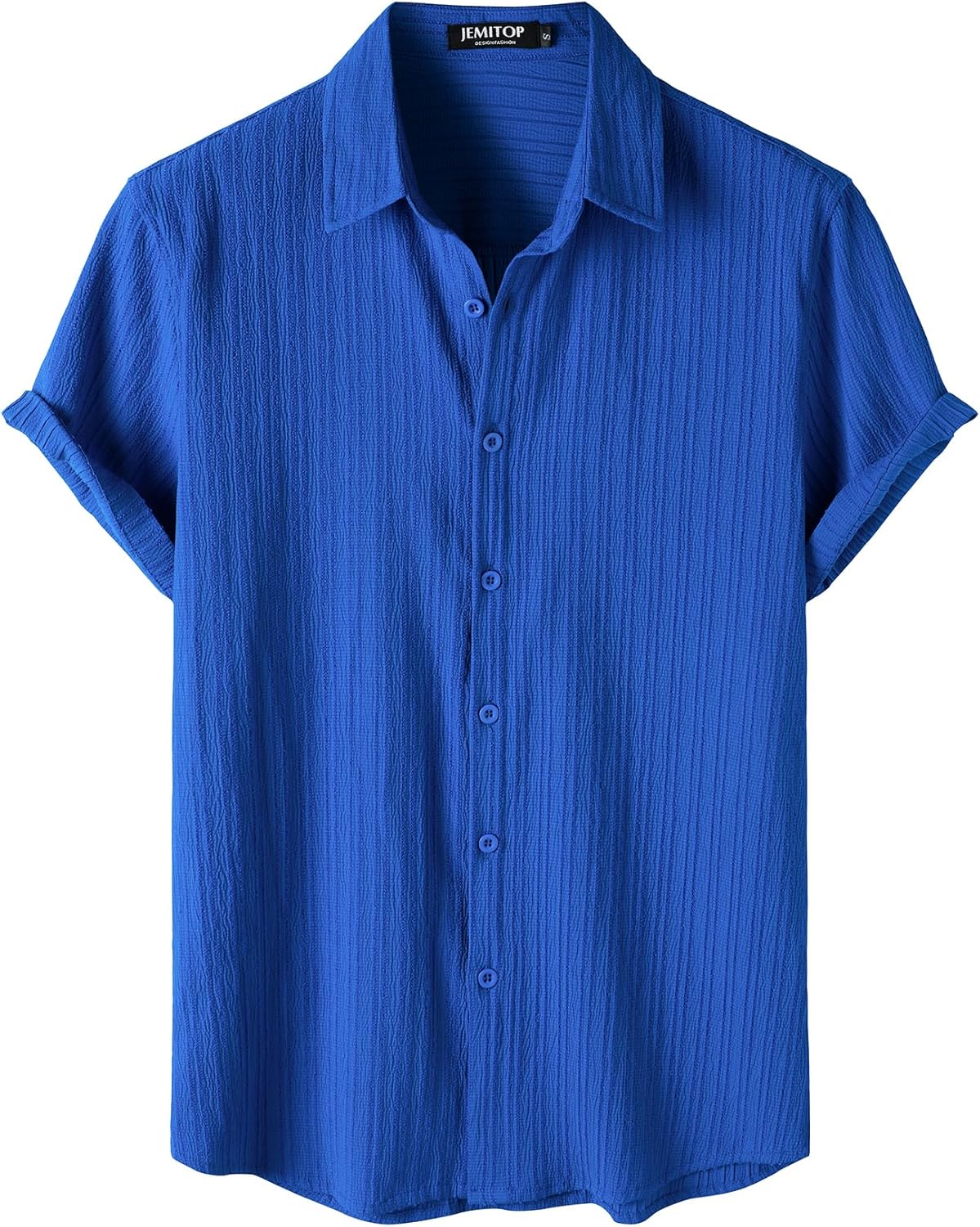 JEMITOP Men's Stylish Stretch Wrinkle Free Short Sleeve Button Down Shirt Summer Casual Beach Vacation Button up Shirts