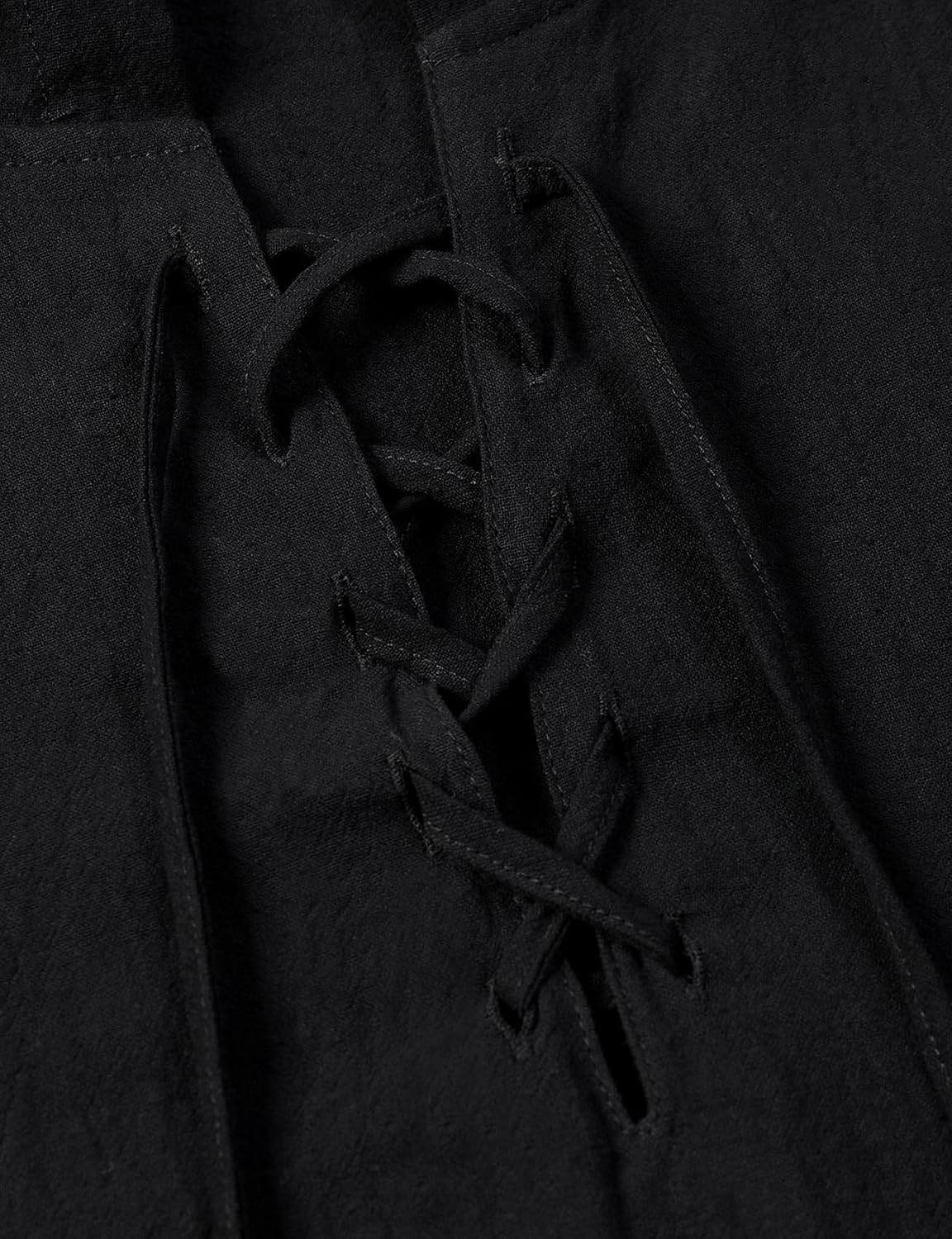 JEMITOP Men's Pure Cotton Retro Style Lace Up Hooded Shirts for Renaissance Pirate Viking Medieval Costume