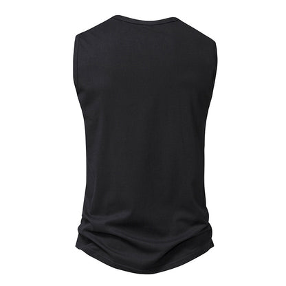 JEMITOP Herren-T-Shirt, ärmellos, sportlich, kurzärmelig, Baumwolle, Tanktop