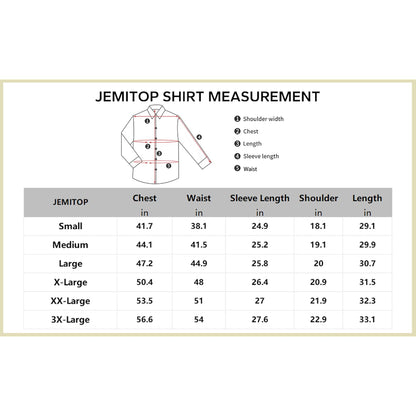 JEMITOP Men's Stretch Wrinkle Free Dress Shirts Formal Wedding Prom Long Sleeve Slim Fit Button Down Shirts