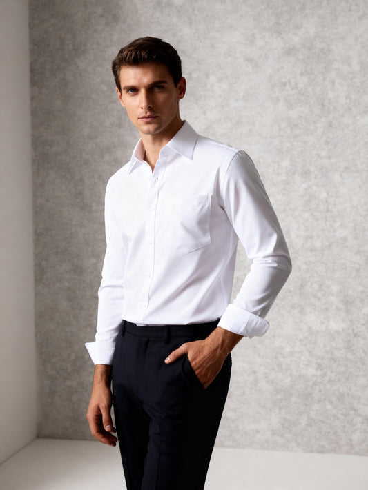 JEMITOP Men's Stretch Regular Fit Long Sleeve Dress Shirts Lightweight Business Casual Button Down Shirts with Pocket