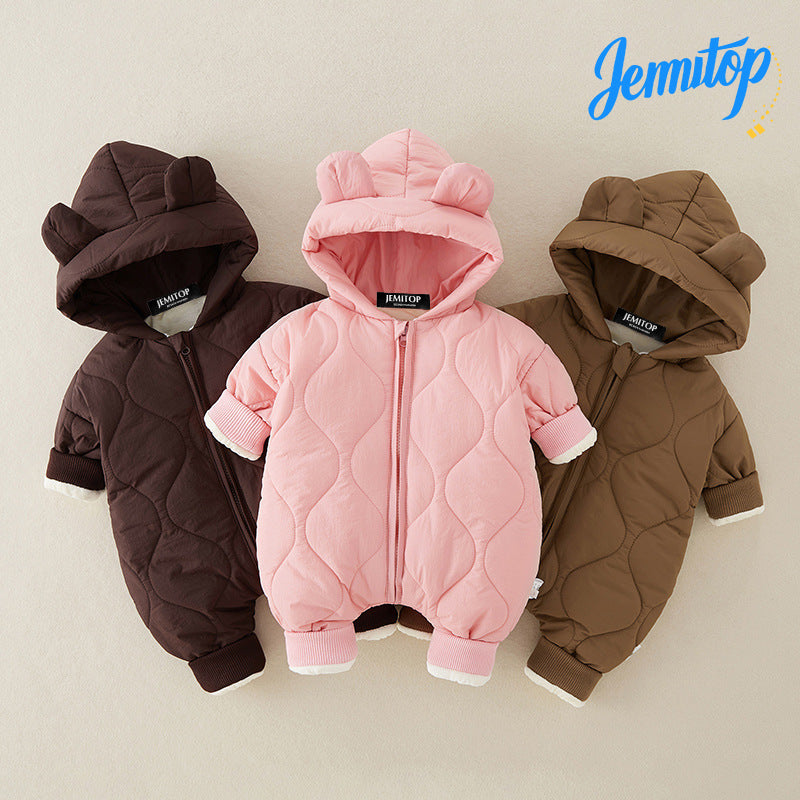 JEMITOP Sales Baby Autumn and Winter Clothes Onesie Warm Clothes Thickened Cotton Clothes