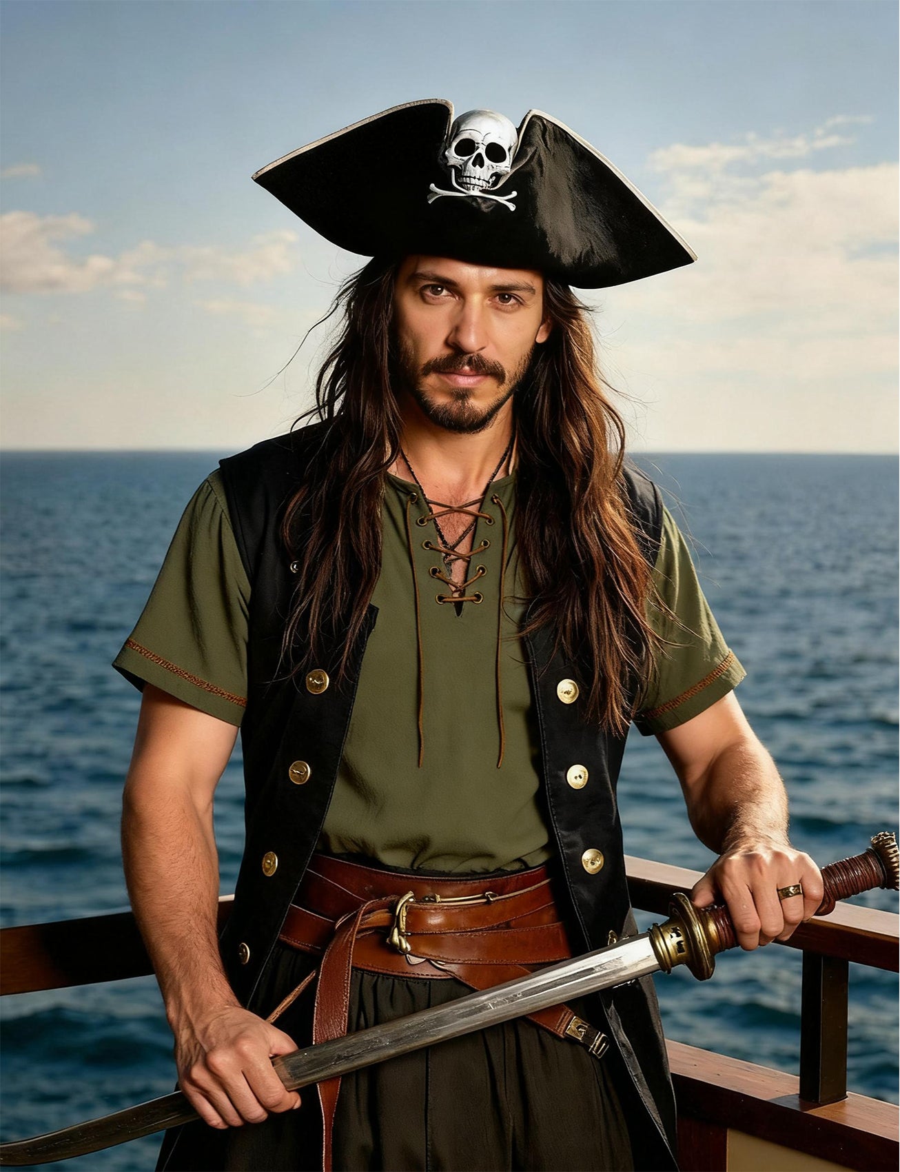 JEMOTOP Men's Pure Cotton Retro Short Sleeves Lace Up Shirts for Casual Renaissance Pirate Medieval Viking Without Belt
