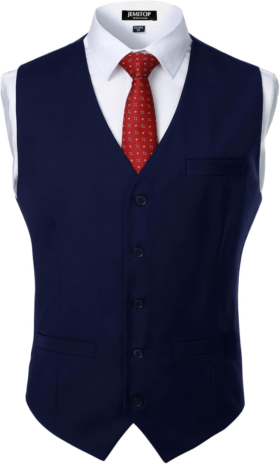 JEMITOP Men's Classic Slim Fit Dress Vest Formal Wedding Prom Tuxedo Suit Vest with Pocket