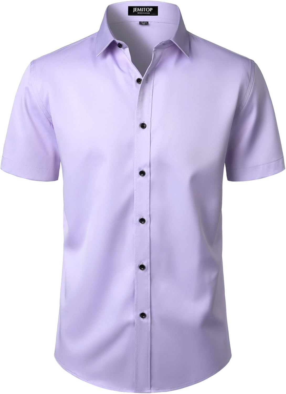 JEMITOP Men's Stretch Wrinkle Free Dress Shirts Formal Wedding Prom Short Sleeve Slim Fit Button Down Shirt