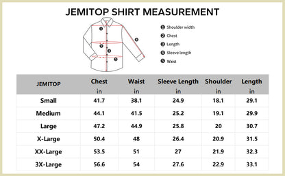 JEMITOP Men's Stretch Wrinkle Free Dress Shirts Formal Wedding Prom Long Sleeve Slim Fit Button Down Shirts