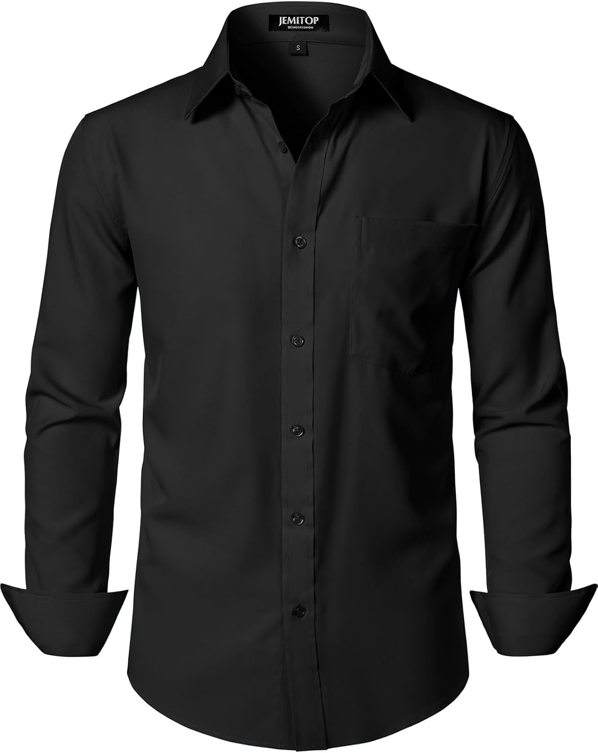 JEMITOP Men's Stretch Regular Fit Long Sleeve Dress Shirts Lightweight Business Casual Button Down Shirts with Pocket