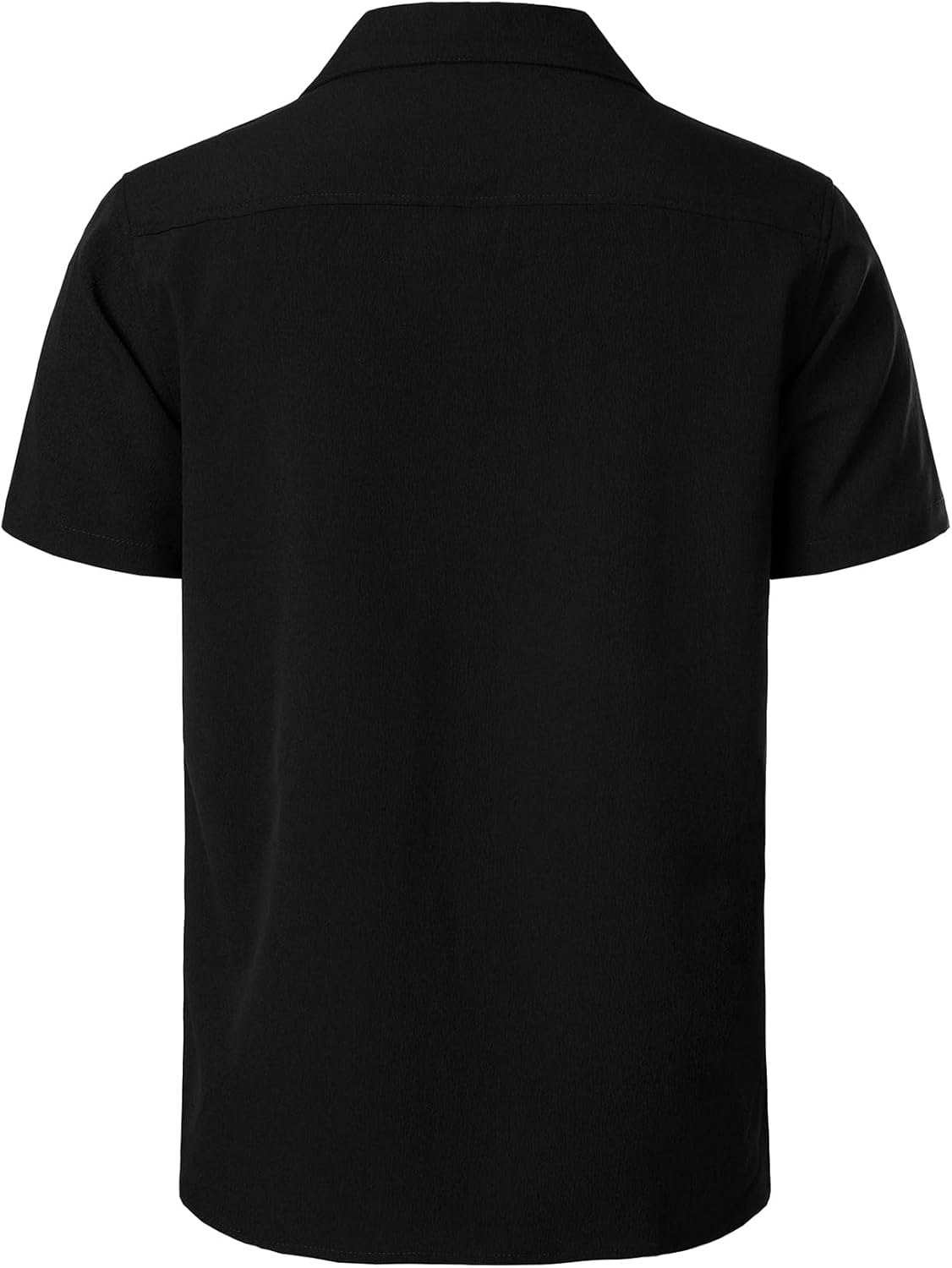 JEMITOP Men's Stretch Cuban Collar Shirt Summer Lightweight Short Sleeve Button Down Shirts with Pocket for Beach Vacation