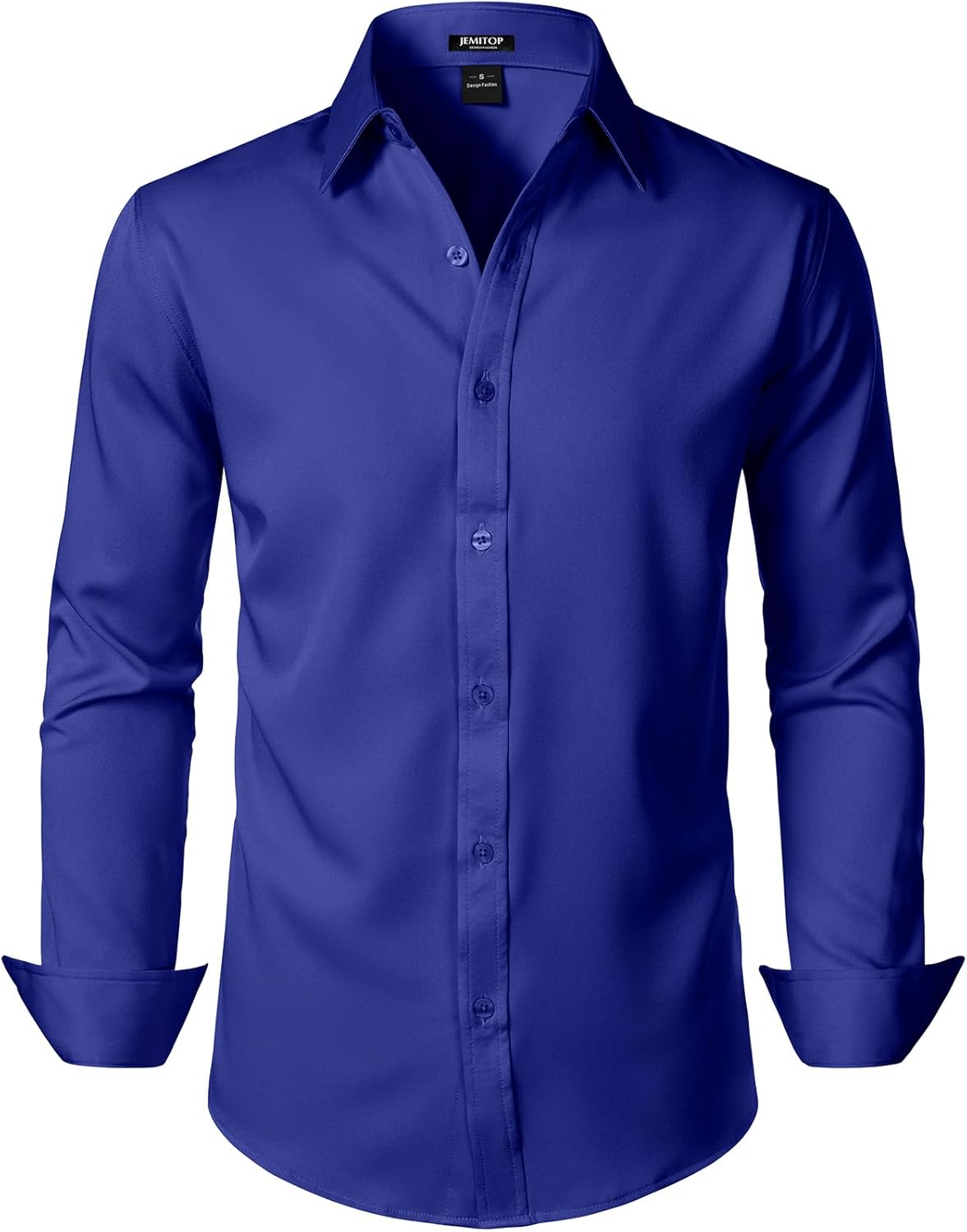 JEMITOP Men's Stretch Soft Slim Fit Dress Shirts Long Sleeve Formal Wedding Business Casual Button Down Shirt