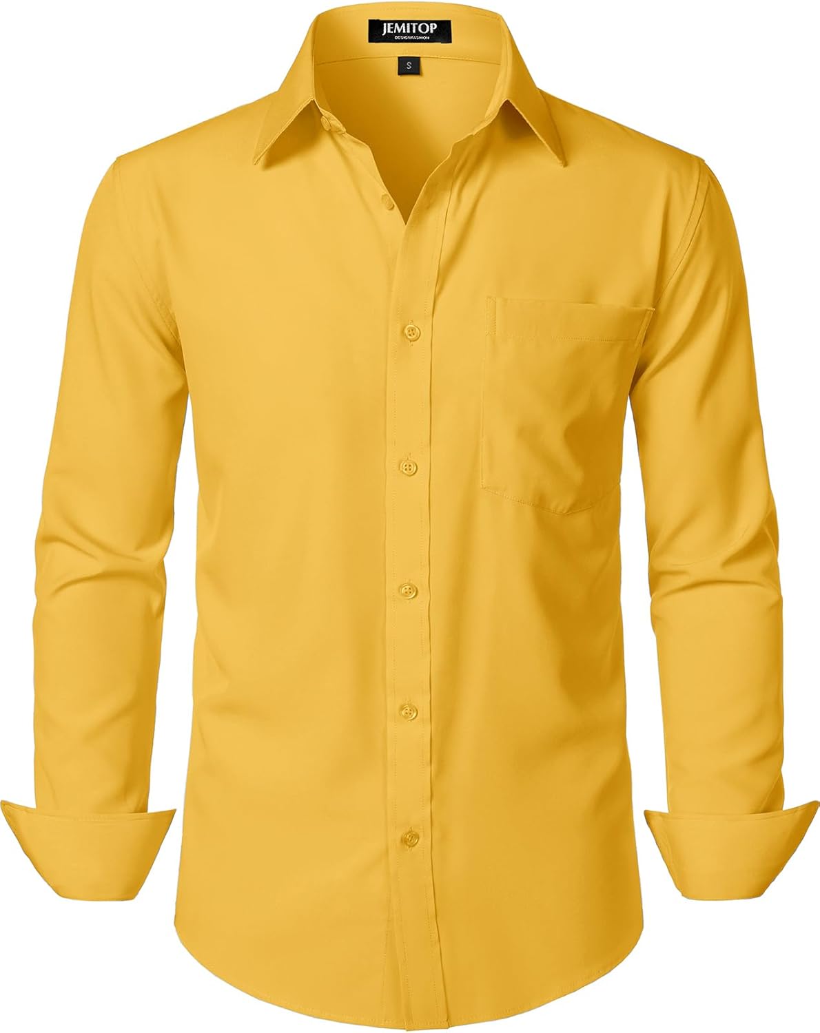 JEMITOP Men's Stretch Regular Fit Long Sleeve Dress Shirts Lightweight Business Casual Button Down Shirts with Pocket