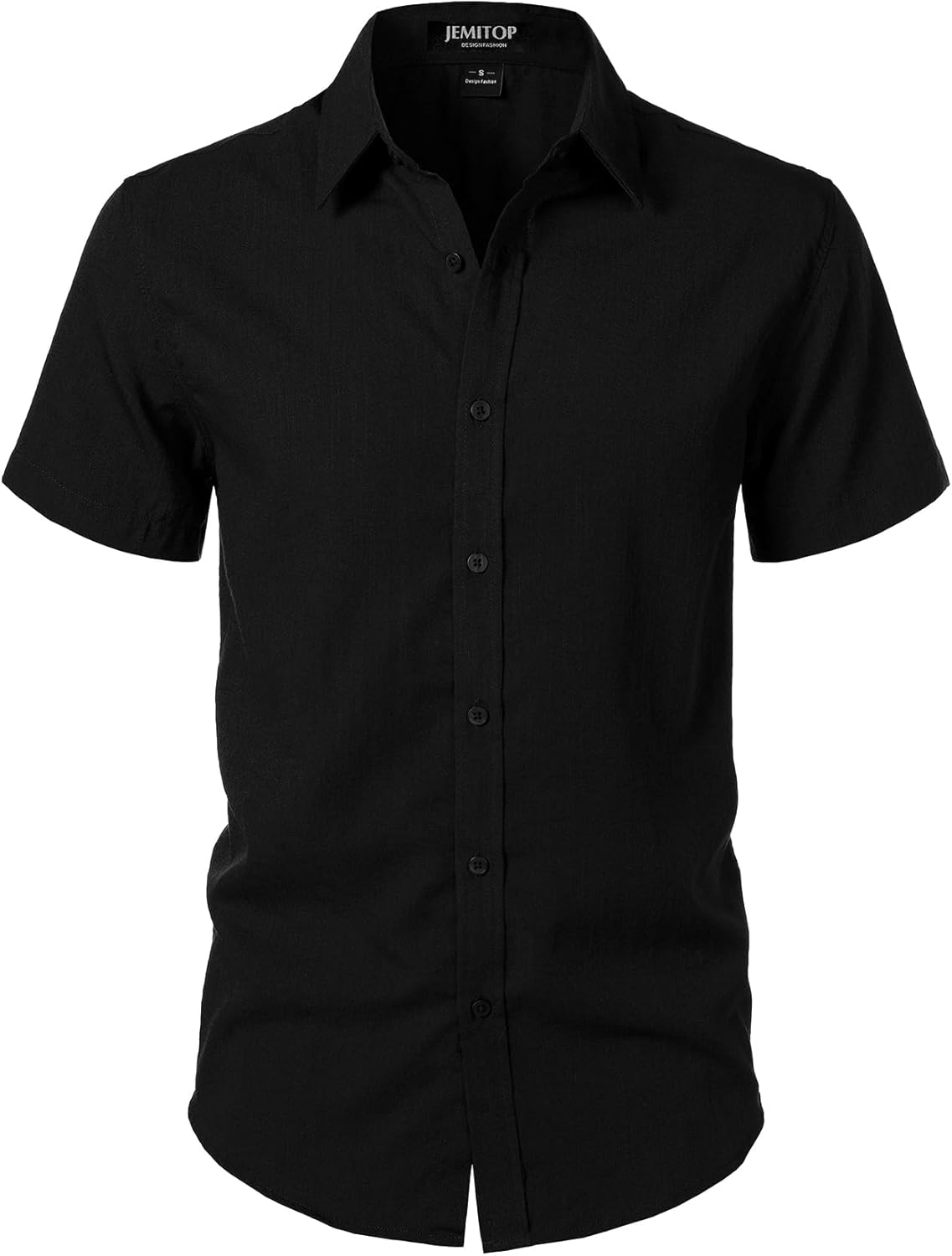 JEMITOP Men's Stretch Textured Short Sleeve Button Down Shirts Summer Casual Beach Wedding Vacation Shirt