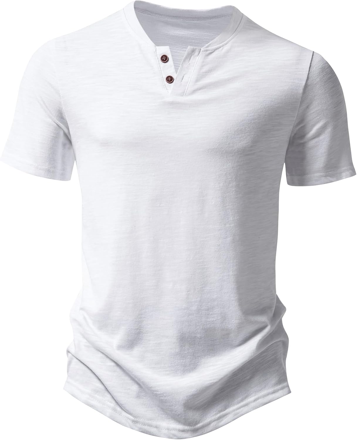 JEMITOP Men's Stretchy Short Sleeve Henley T-Shirt Casual Cotton 2 Buttons Notch Neck Tee Shirts