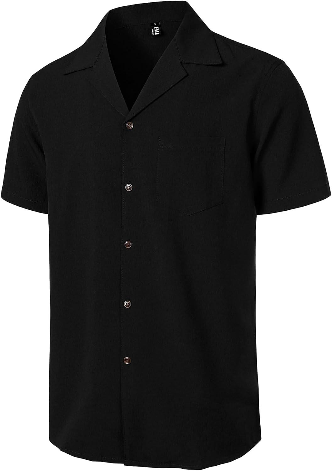 JEMITOP Men's Stretch Cuban Collar Shirt Summer Lightweight Short Sleeve Button Down Shirts with Pocket for Beach Vacation