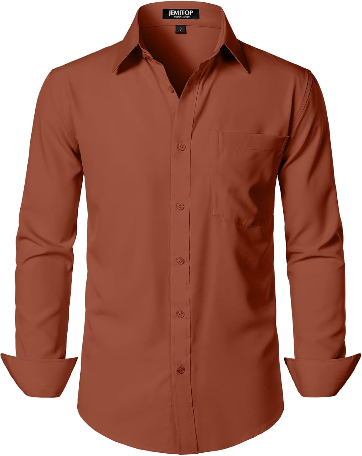 JEMITOP Men's Stretch Regular Fit Long Sleeve Dress Shirts Lightweight Business Casual Button Down Shirts with Pocket