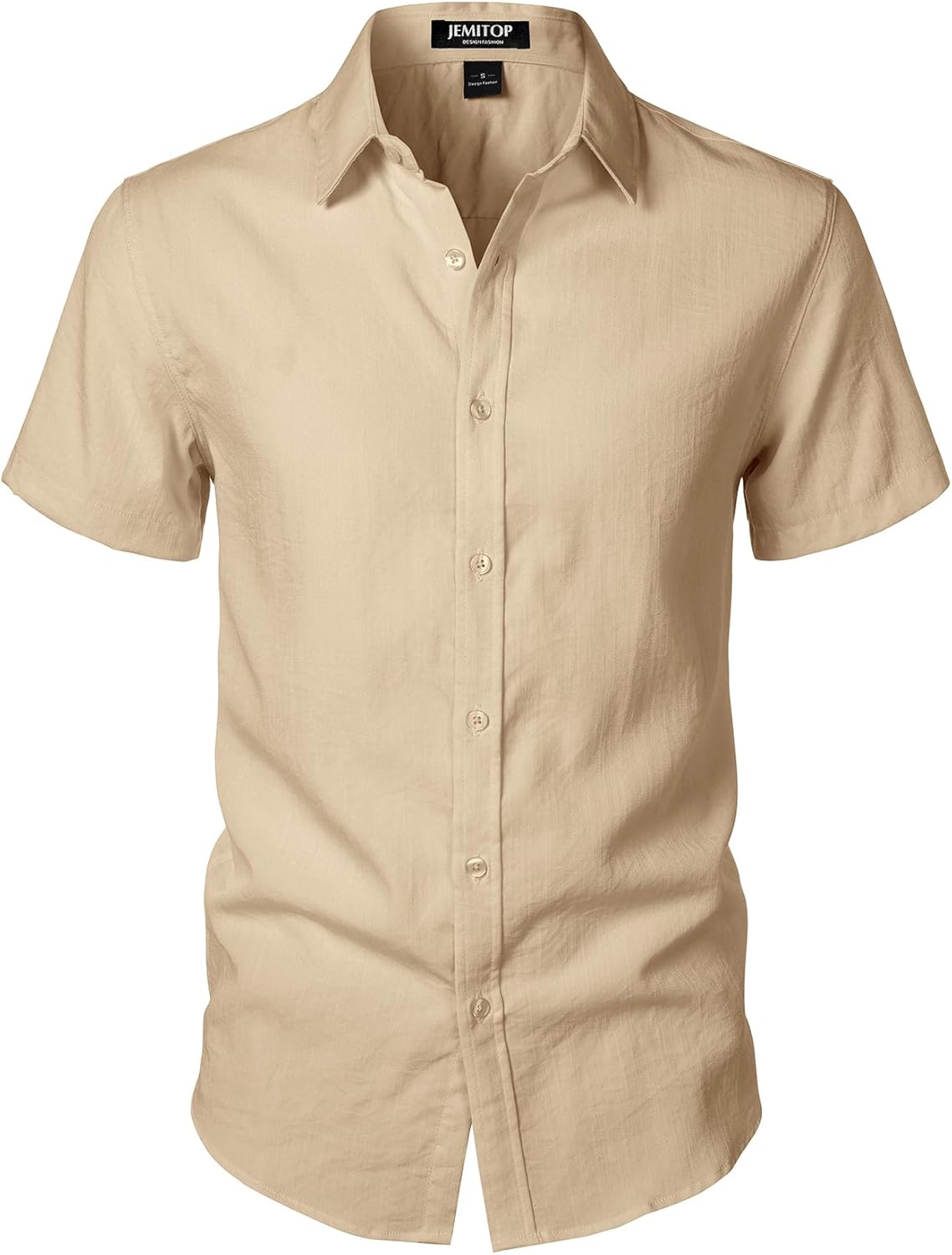 JEMITOP Men's Stretch Textured Short Sleeve Button Down Shirts Summer Casual Beach Wedding Vacation Shirt