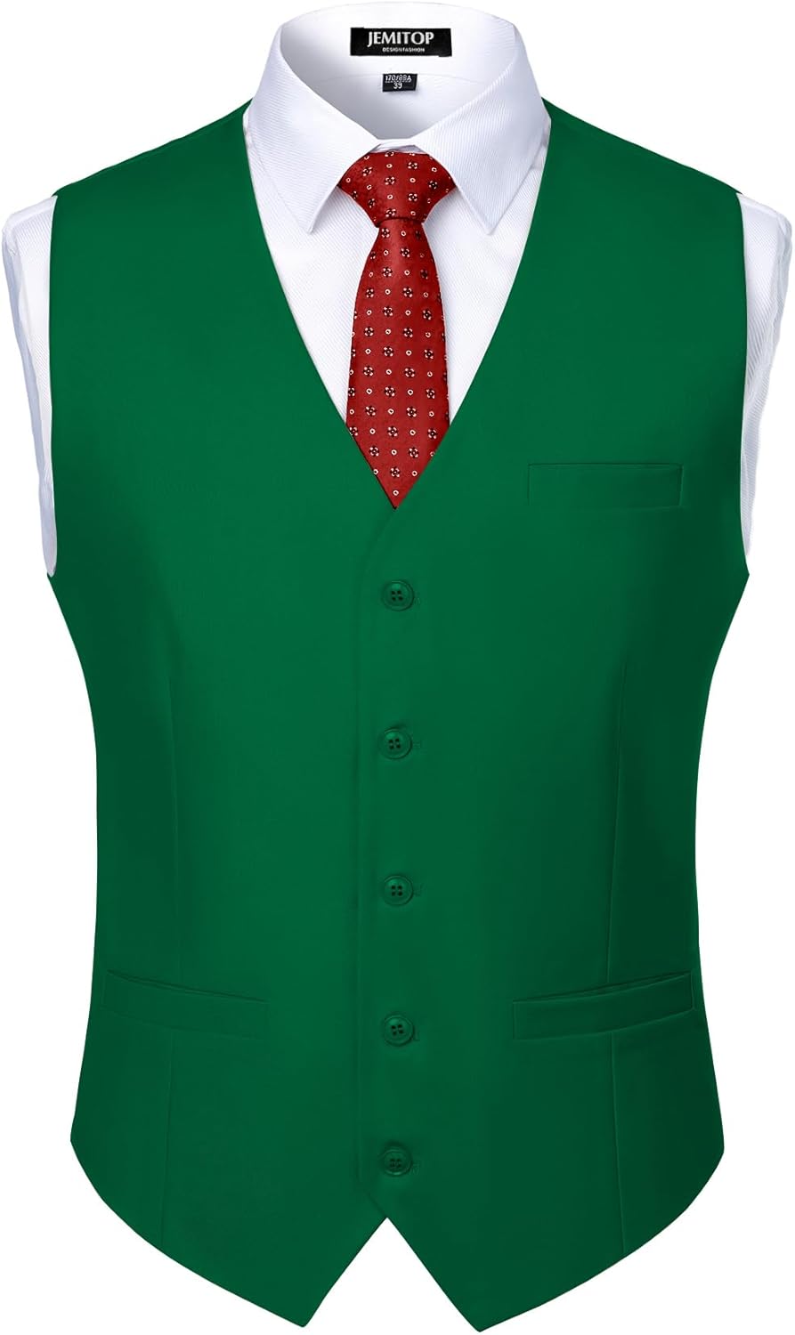 JEMITOP Men's Classic Slim Fit Dress Vest Formal Wedding Prom Tuxedo Suit Vest with Pocket