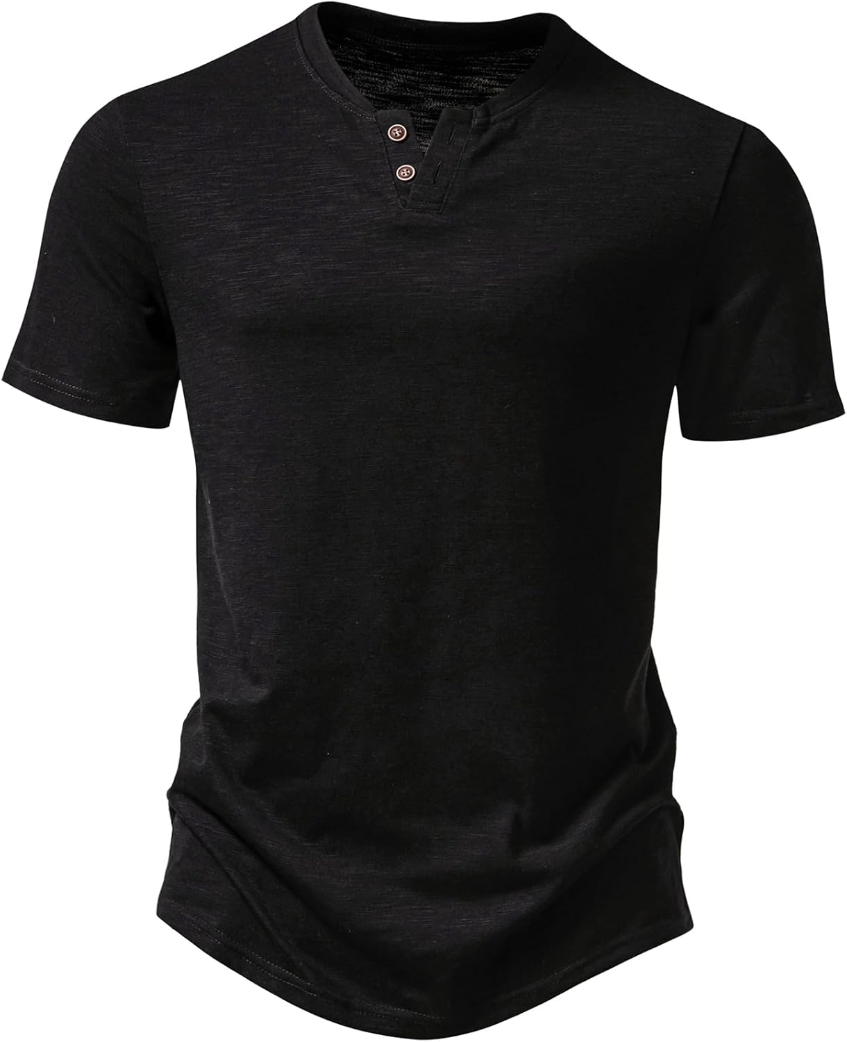 JEMITOP Men's Stretchy Short Sleeve Henley T-Shirt Casual Cotton 2 Buttons Notch Neck Tee Shirts