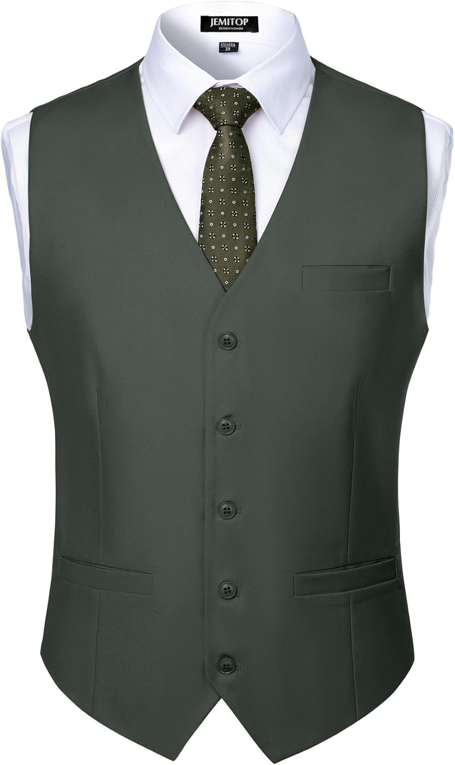 JEMITOP Men's Classic Slim Fit Dress Vest Formal Wedding Prom Tuxedo Suit Vest with Pocket