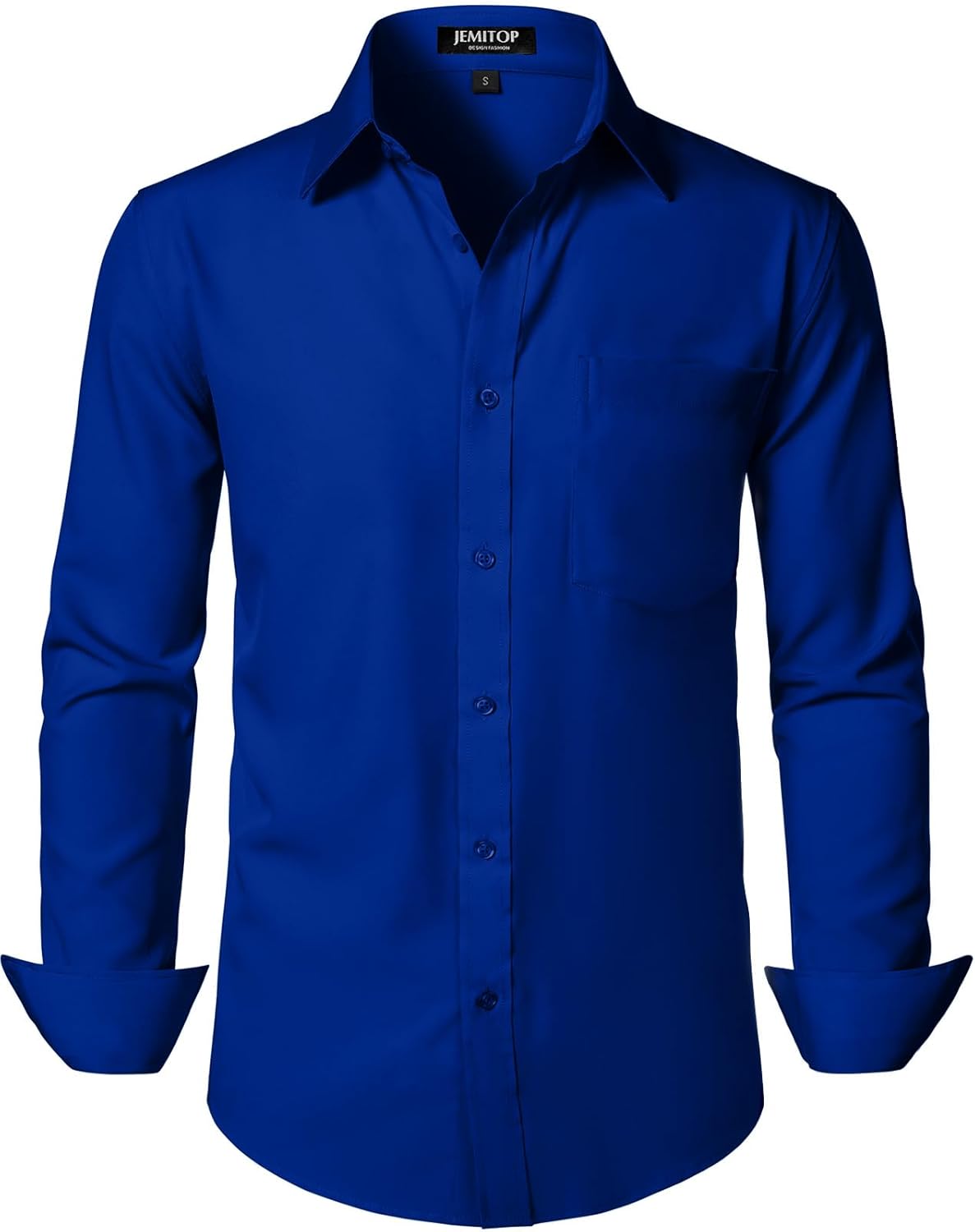 JEMITOP Men's Stretch Regular Fit Long Sleeve Dress Shirts Lightweight Business Casual Button Down Shirts with Pocket