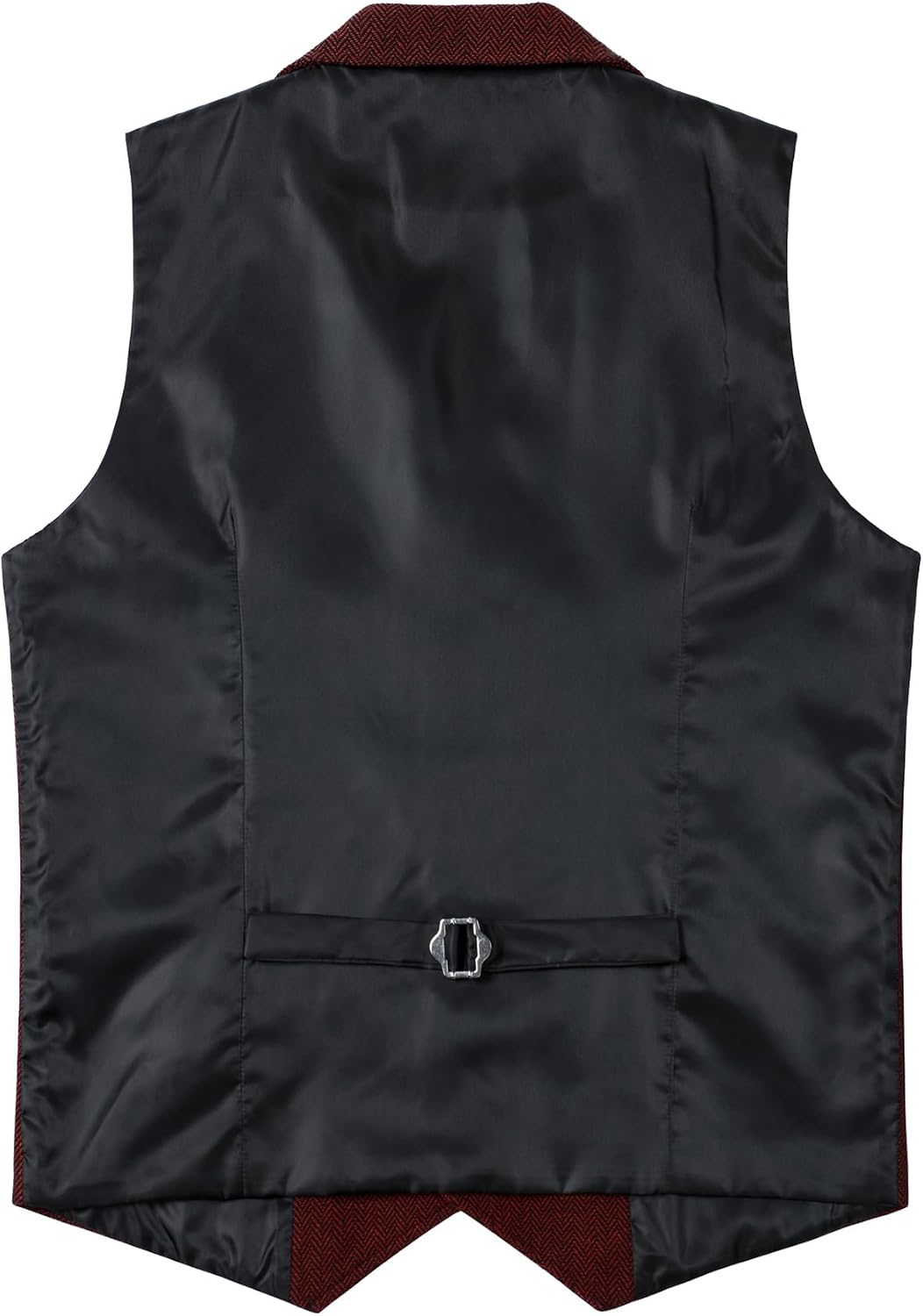 JEMITOP Men's Vintage Slim Fit Suit Vest Formal Prom Party Herringbone Pattern Waistcoat with Chain Detail