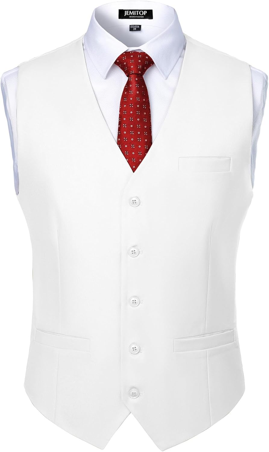JEMITOP Men's Classic Slim Fit Dress Vest Formal Wedding Prom Tuxedo Suit Vest with Pocket